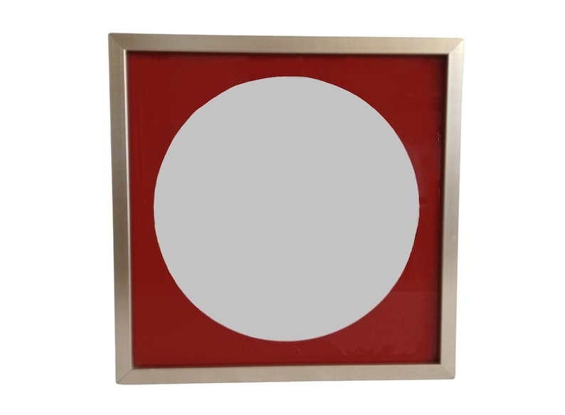 1970s Op Art Wall Mirror with Aluminium Frame, Retro Home Decor image 1