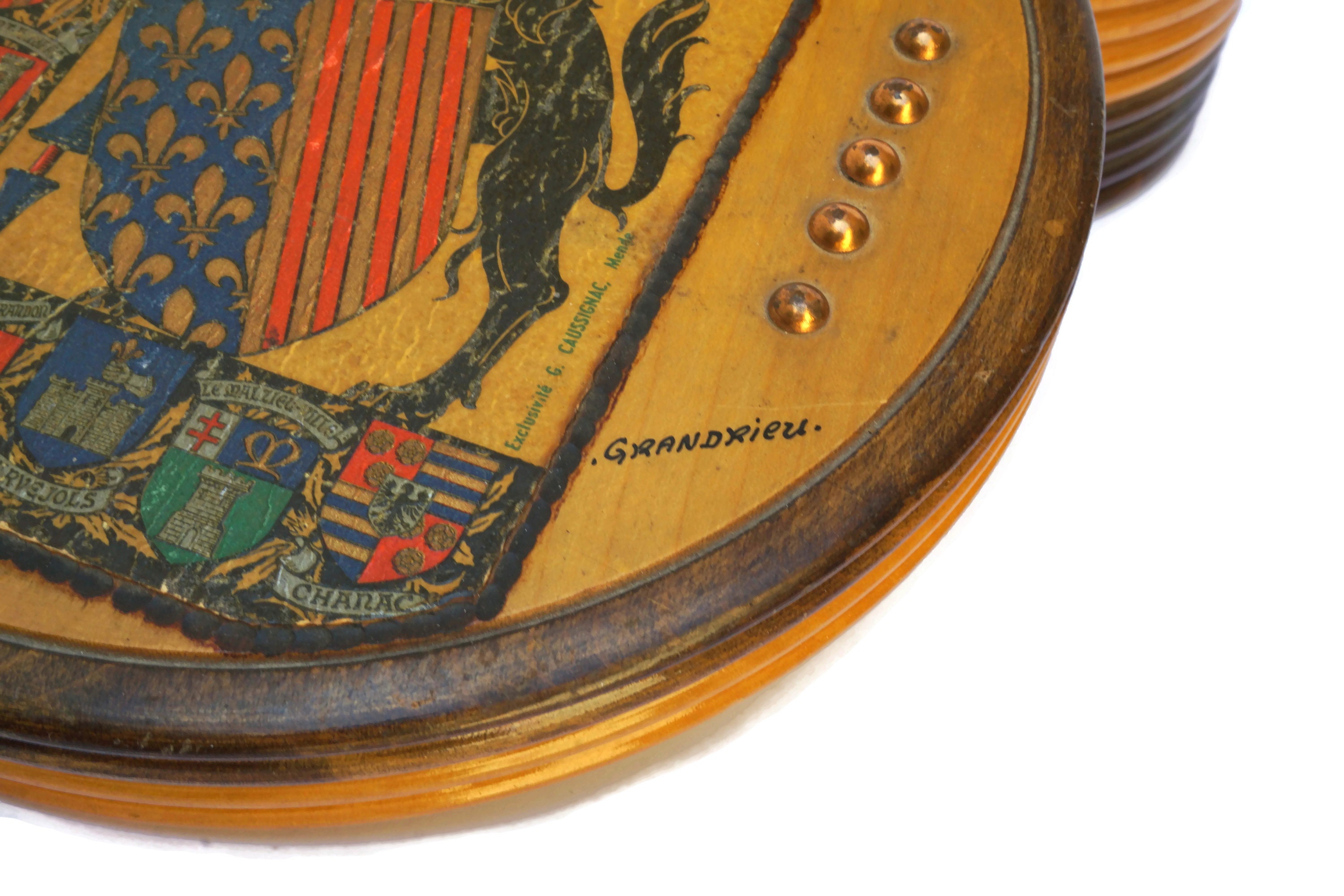 French Heraldic Coat of Arms Box with Beast of Gevaudan, Werewolf Art Print