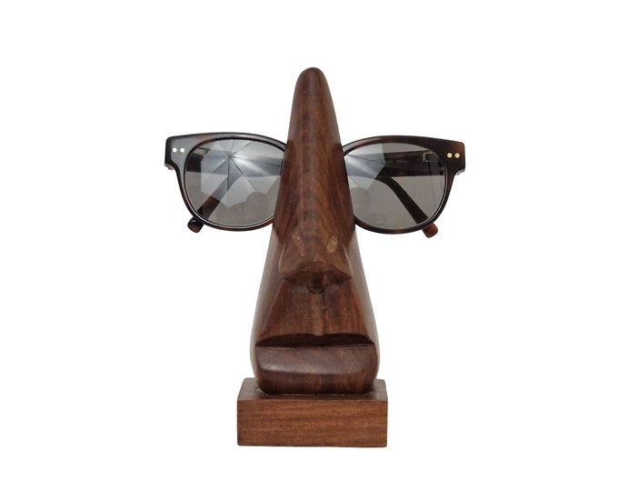 Wooden Nose Eye Glasses Holder, Sunglasses Display Stand