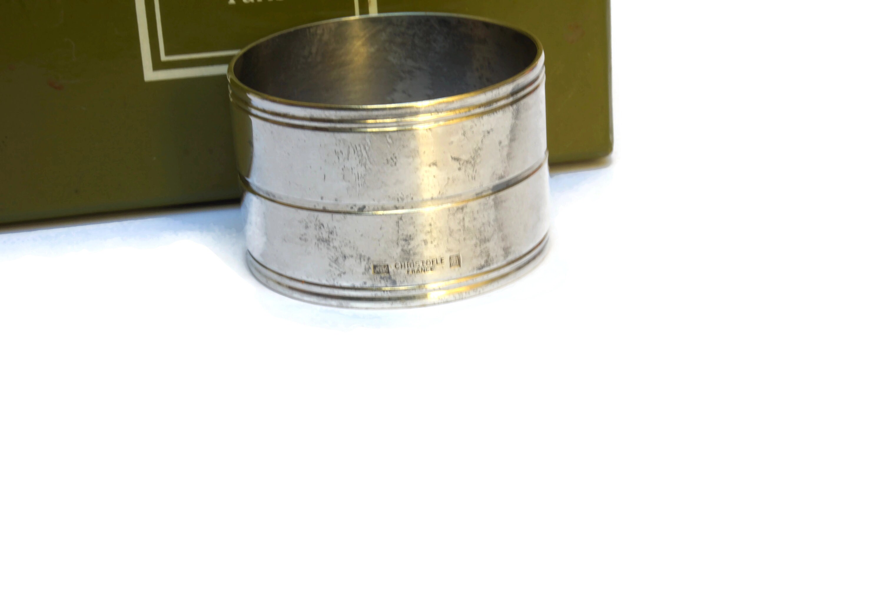 Vintage Christofle Silver Napkin Ring with Personalized Engraving Christopher