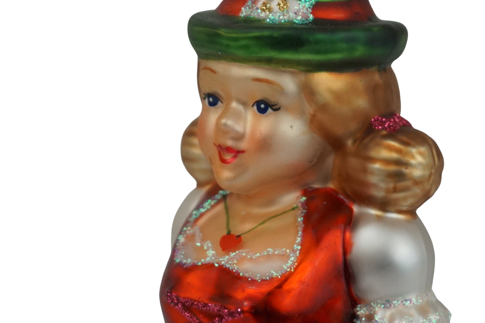 Reserved for Vali. Vintage German Girl Figurine Glass Christmas Tree