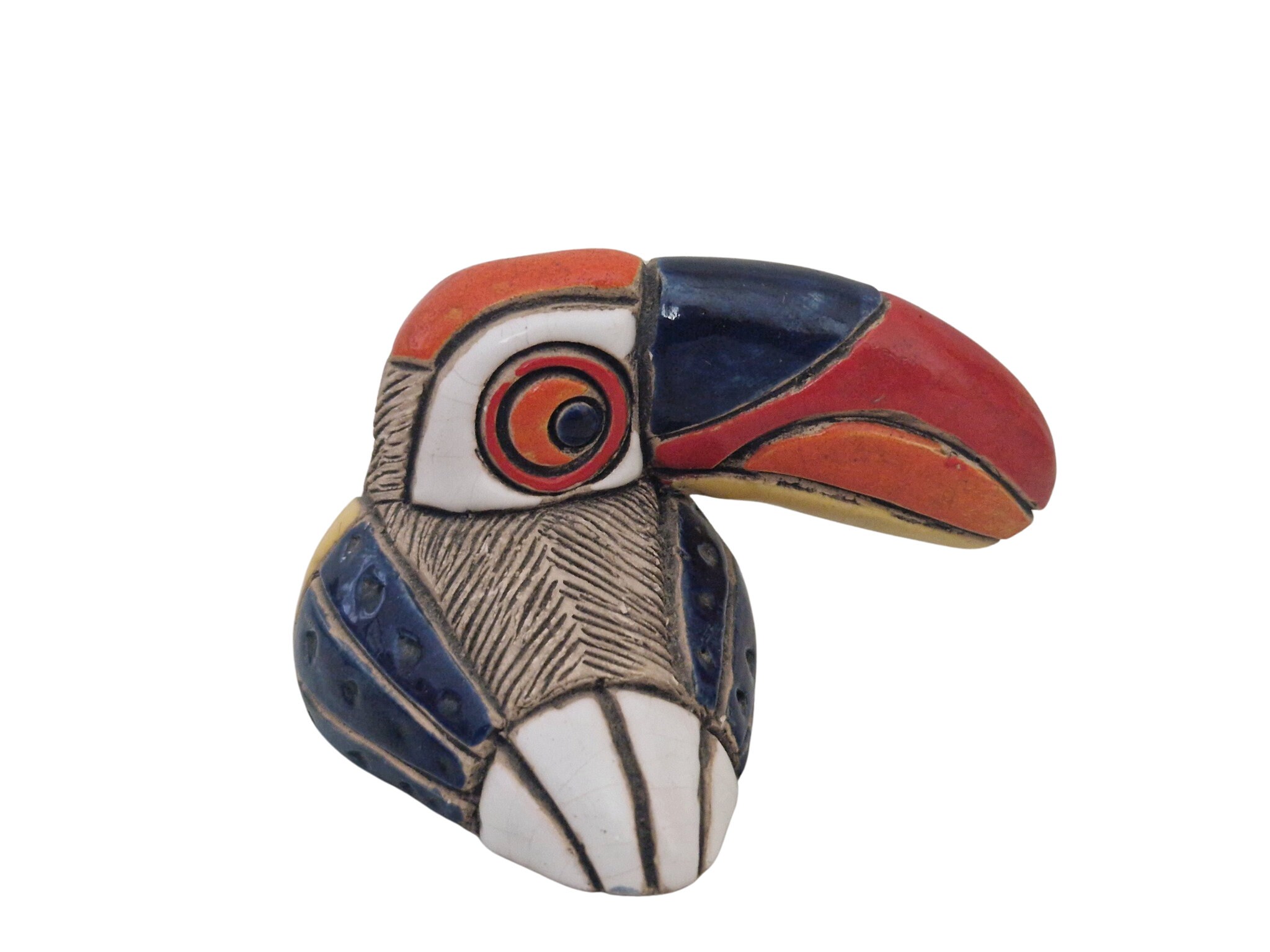 Artesania Rinconada Bird Figurines, Set of 3, Ceramic Miniature Parrots