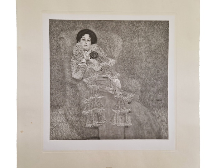 Gustav KLIMT Portrait of Marie Hennenberg, Collotype on Paper, Das Werk 1914, Art Nouveau Wall Art Print