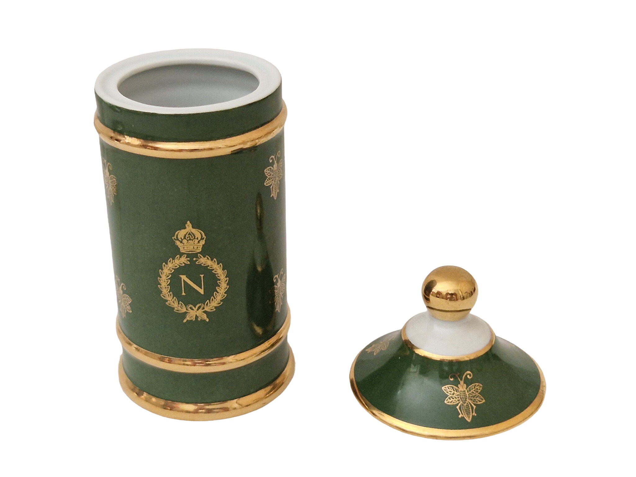 RESERVED for Guillem. Limoges Porcelain Apothecary Jar with Napoleon