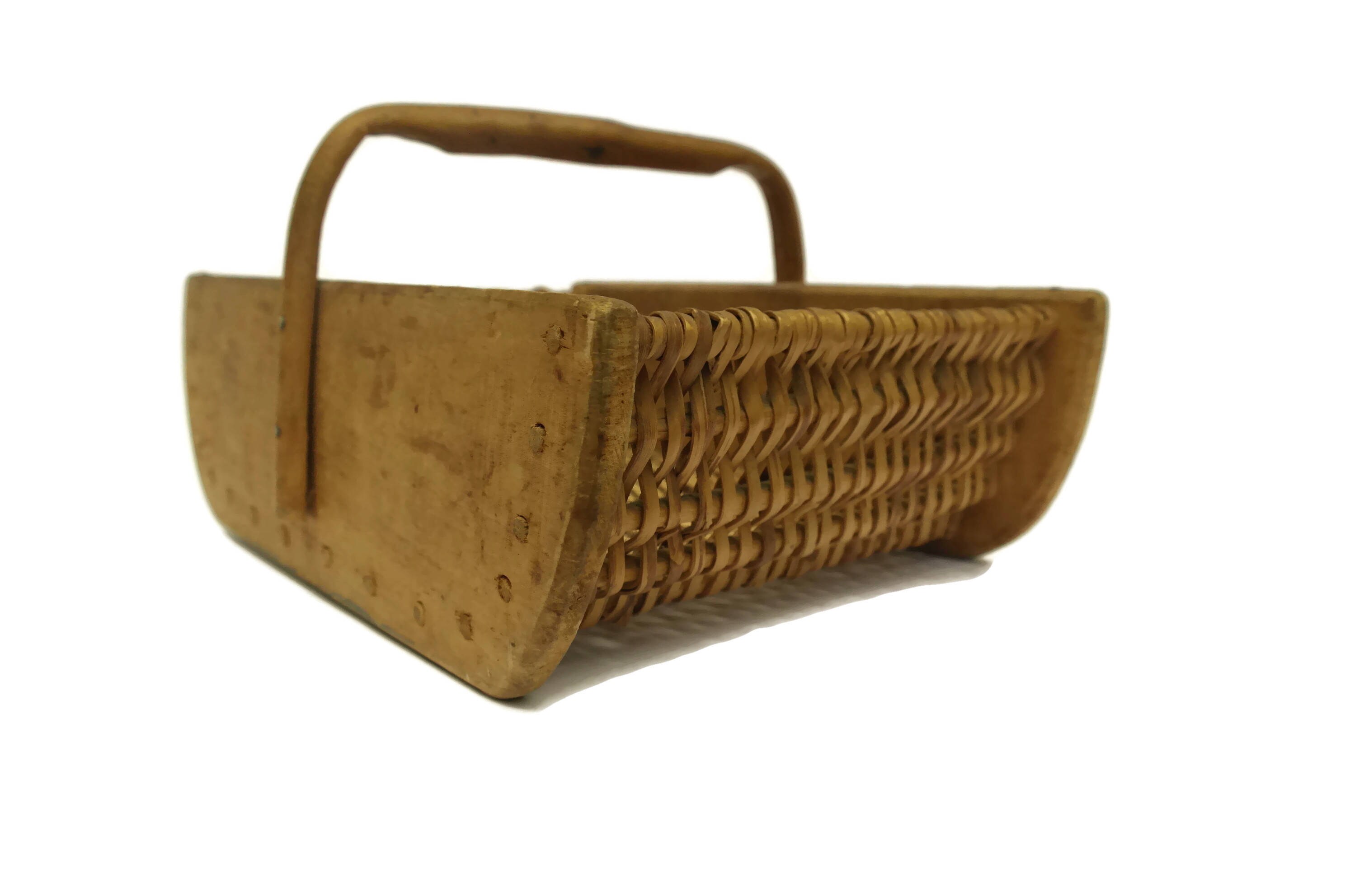 RESERVED for Kathy. Rustic French Flower Basket. Flat Bottom basket