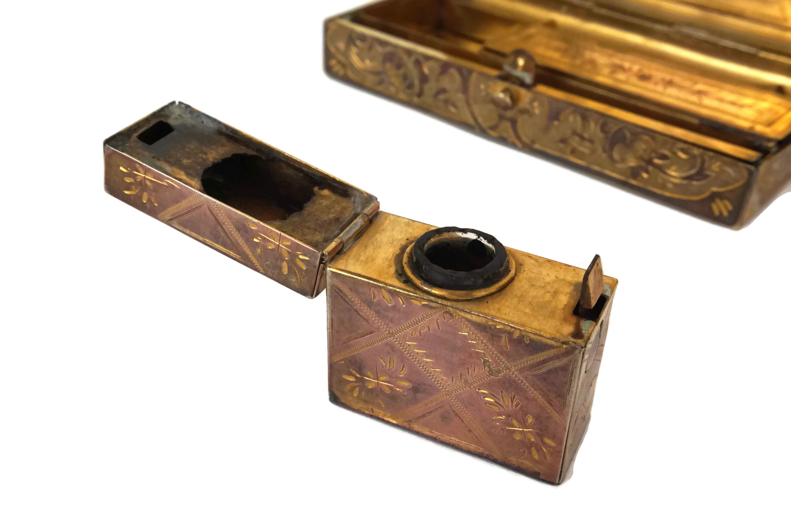 RESERVED for Nicholas. Antique Travelling Inkwell and Writing box, 19th