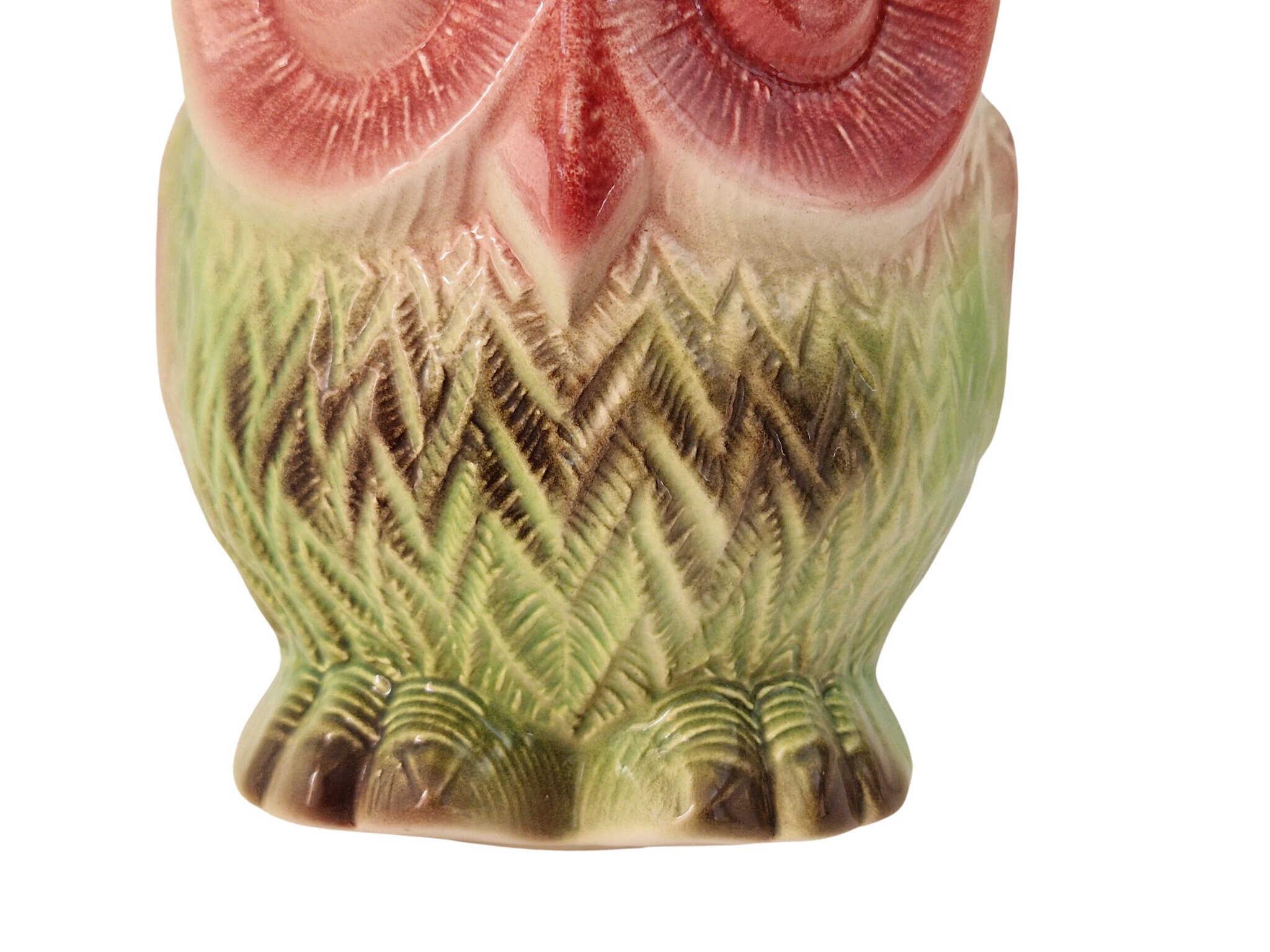 French Vintage Majolica Owl Pitcher, Luneville Ceramic Figural Animal