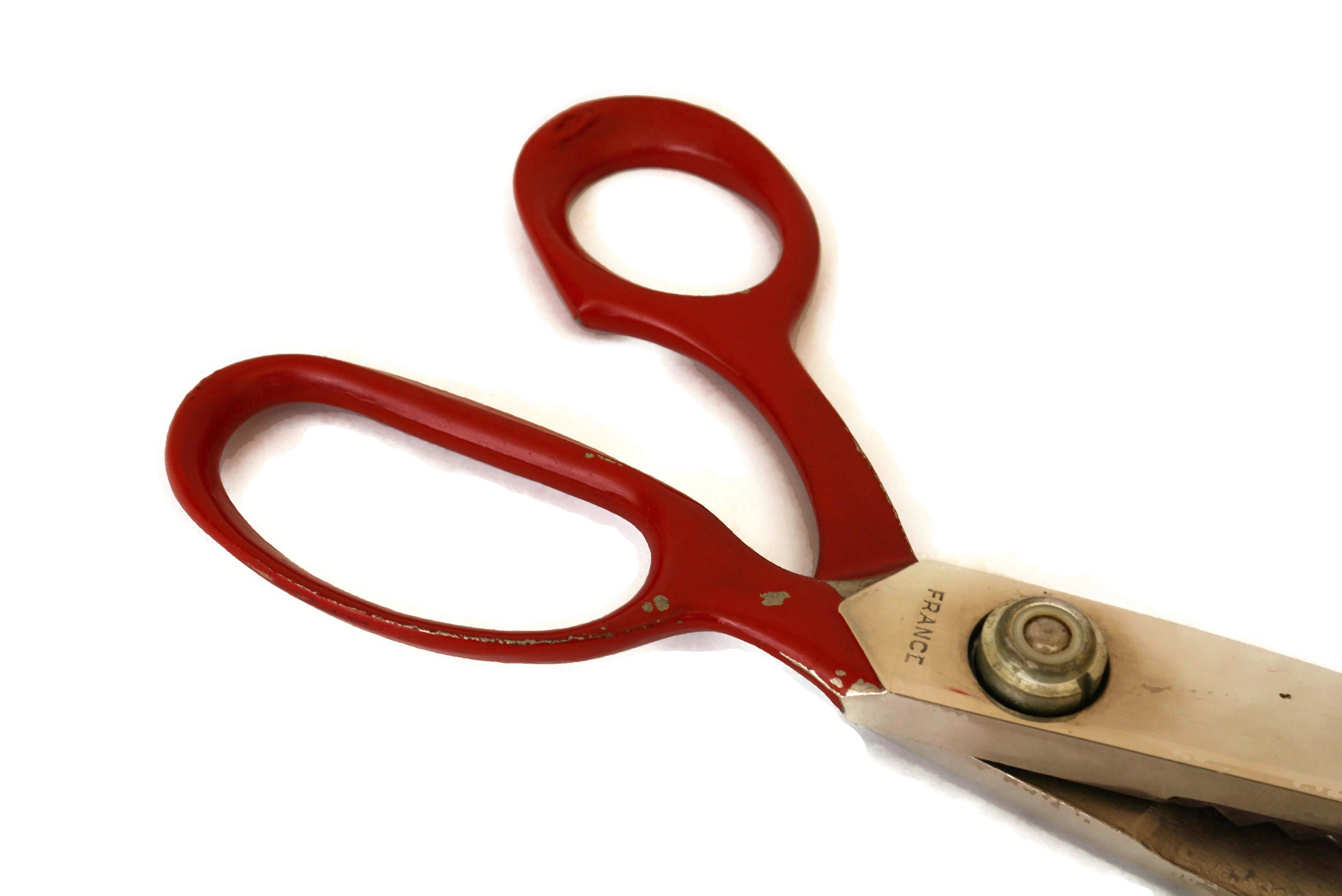 French Vintage Singer Pinking Shears, Stainless Steel Zig Zag Scissors, Retro Sewing Accessories