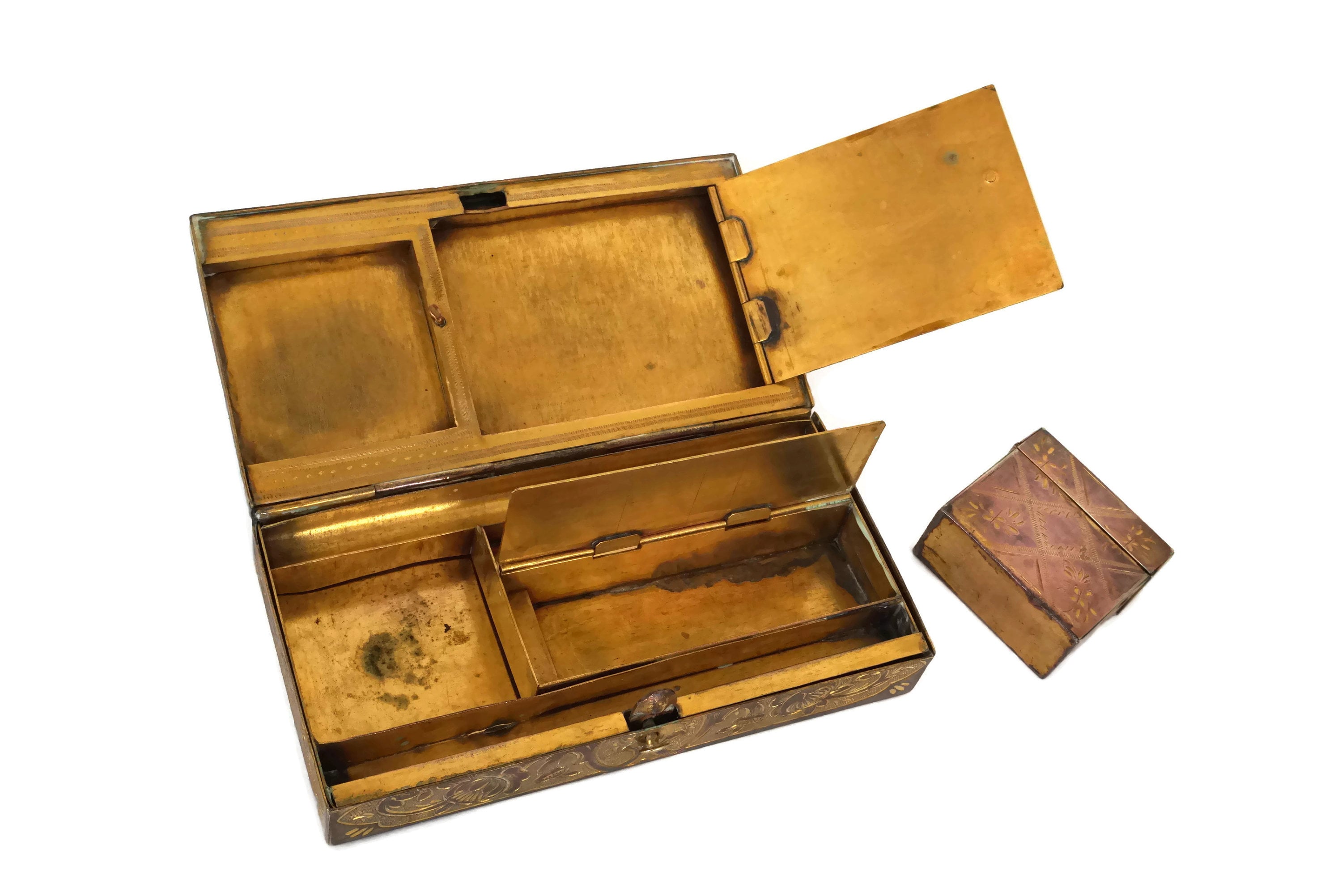 RESERVED for Nicholas. Antique Travelling Inkwell and Writing box, 19th