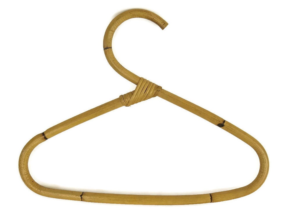 Rattan Clothes Hangers. Retro Bamboo Hangers. 1970s Fashion Clothes Hanger.