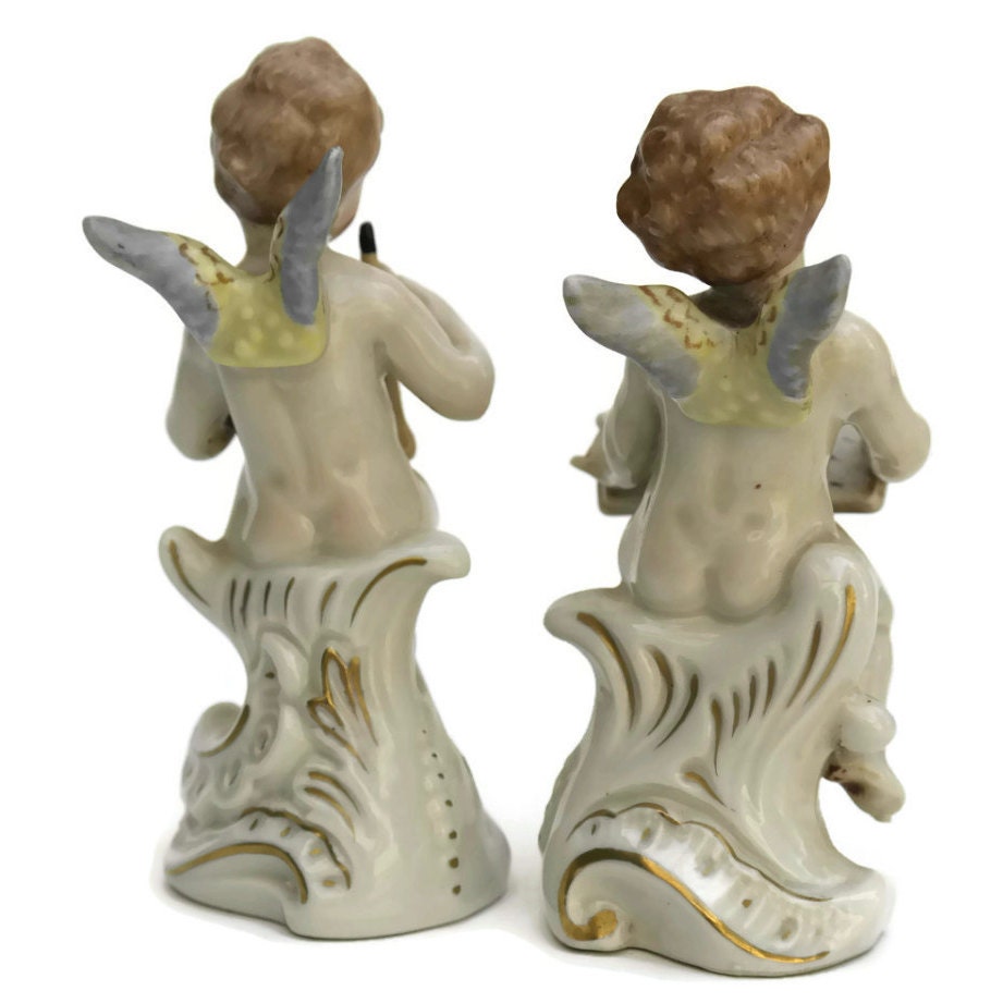 Musical Cherub Figurines by Ernst Bohne Sohne Rudolstadt. Antique