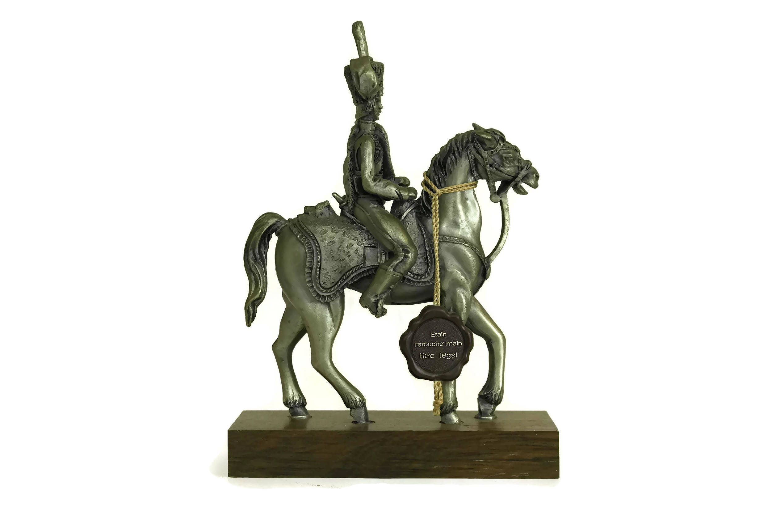 Vintage Pewter Soldier on Horseback Figurine. French Etains du Etsy