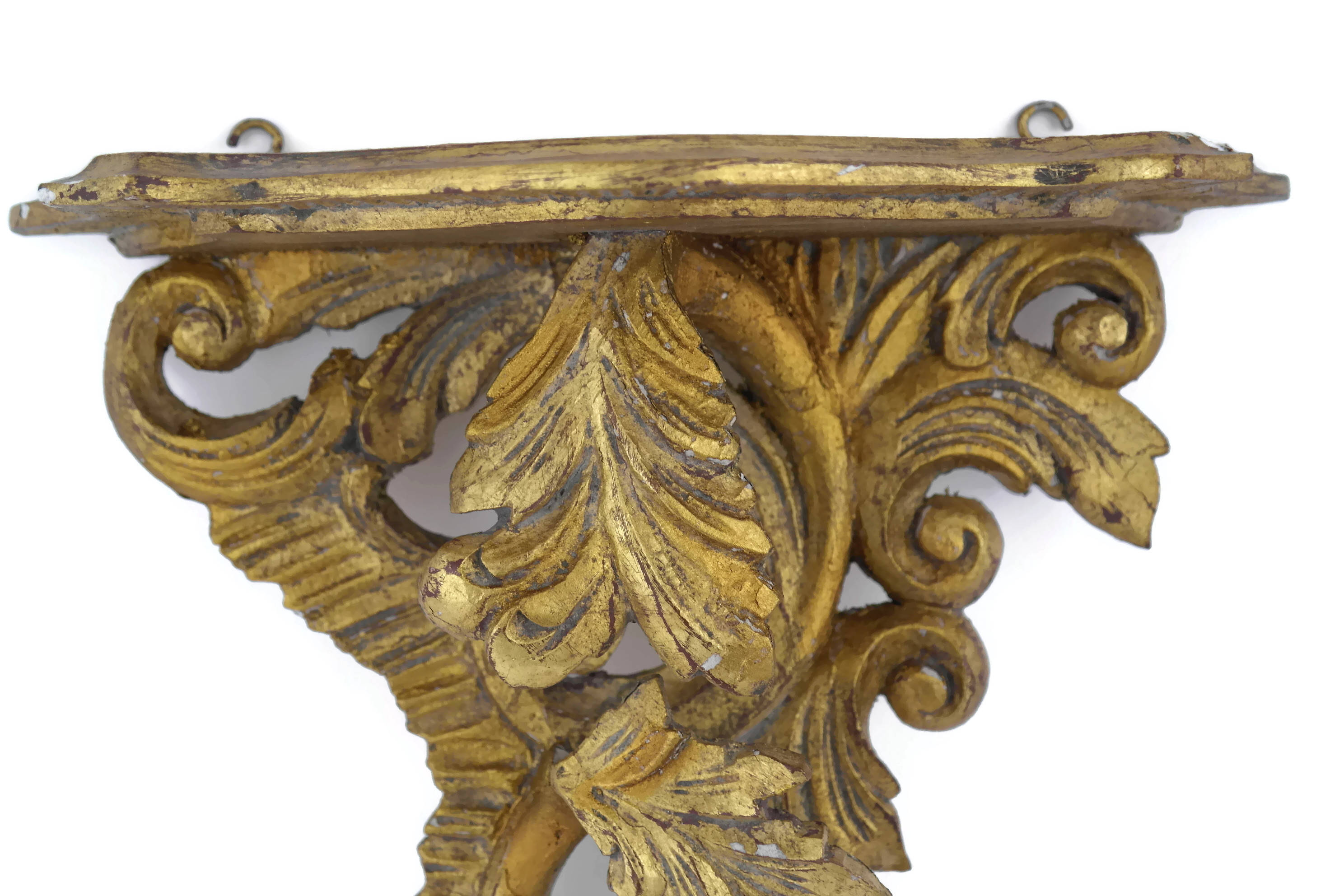 Antique Gold Wall Console Shelf Bracket.