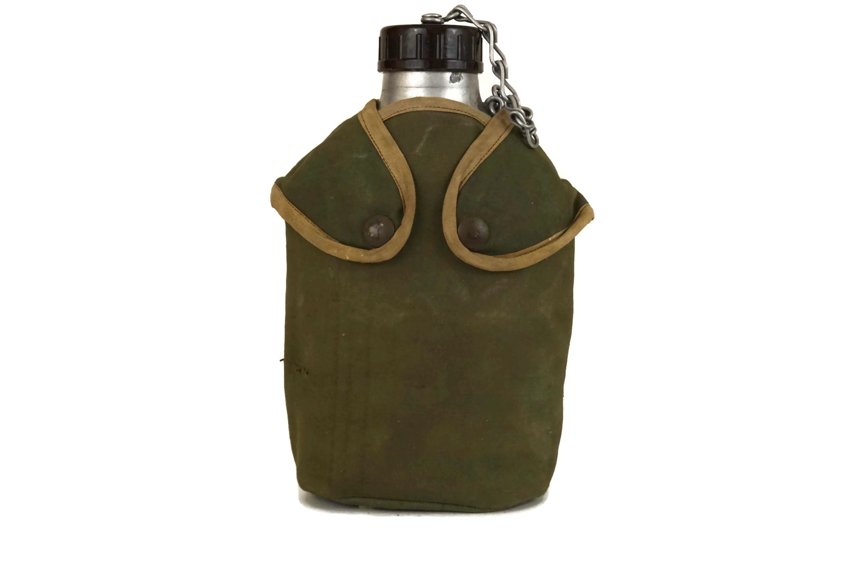 Vintage French Military Water Flask, Army Canteen Bottle