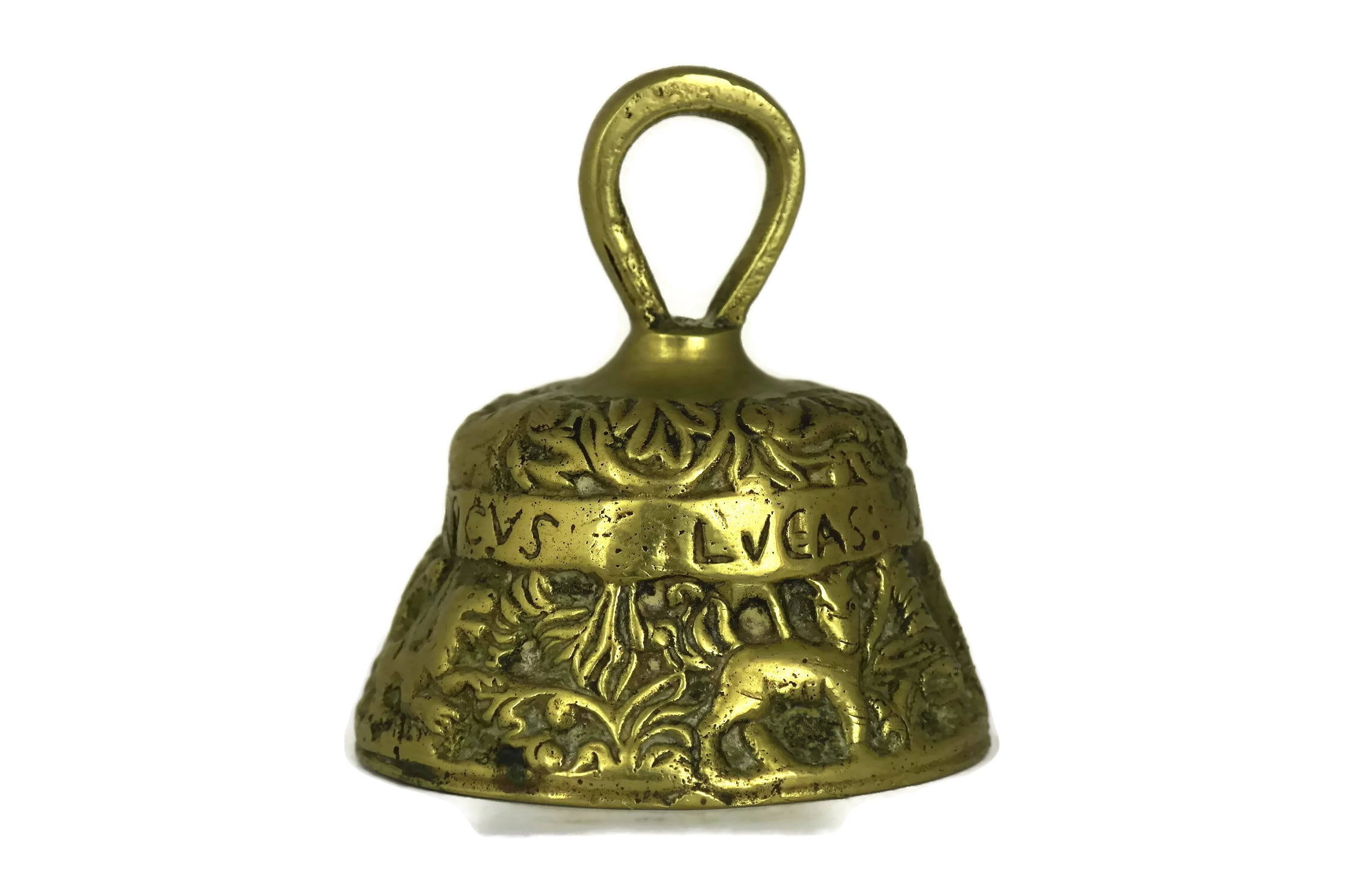Sanctus Bell. Vintage Brass Apostle Table Bell. Catholic Mass Church