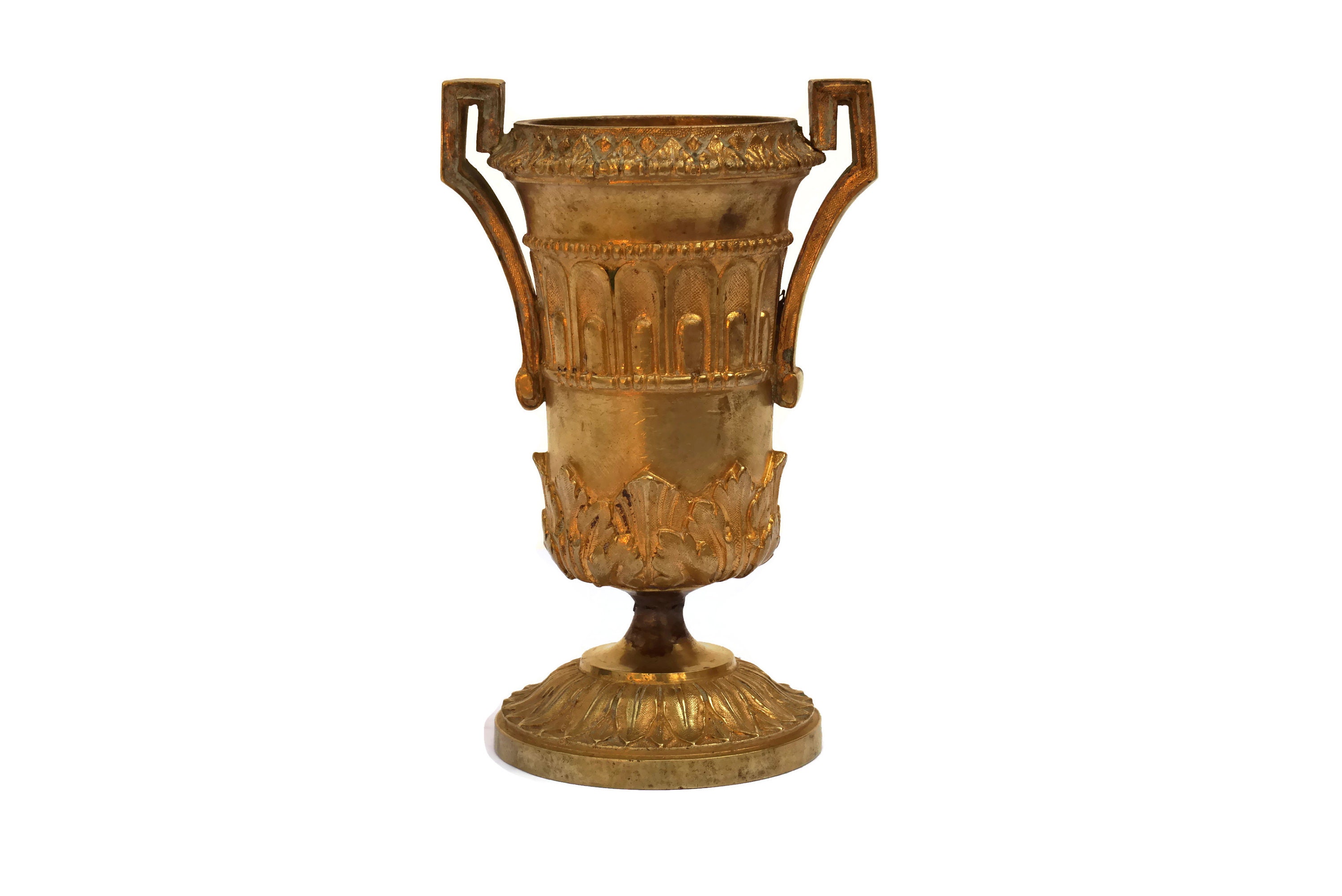 French Antique Bronze Urn Vase with Handles