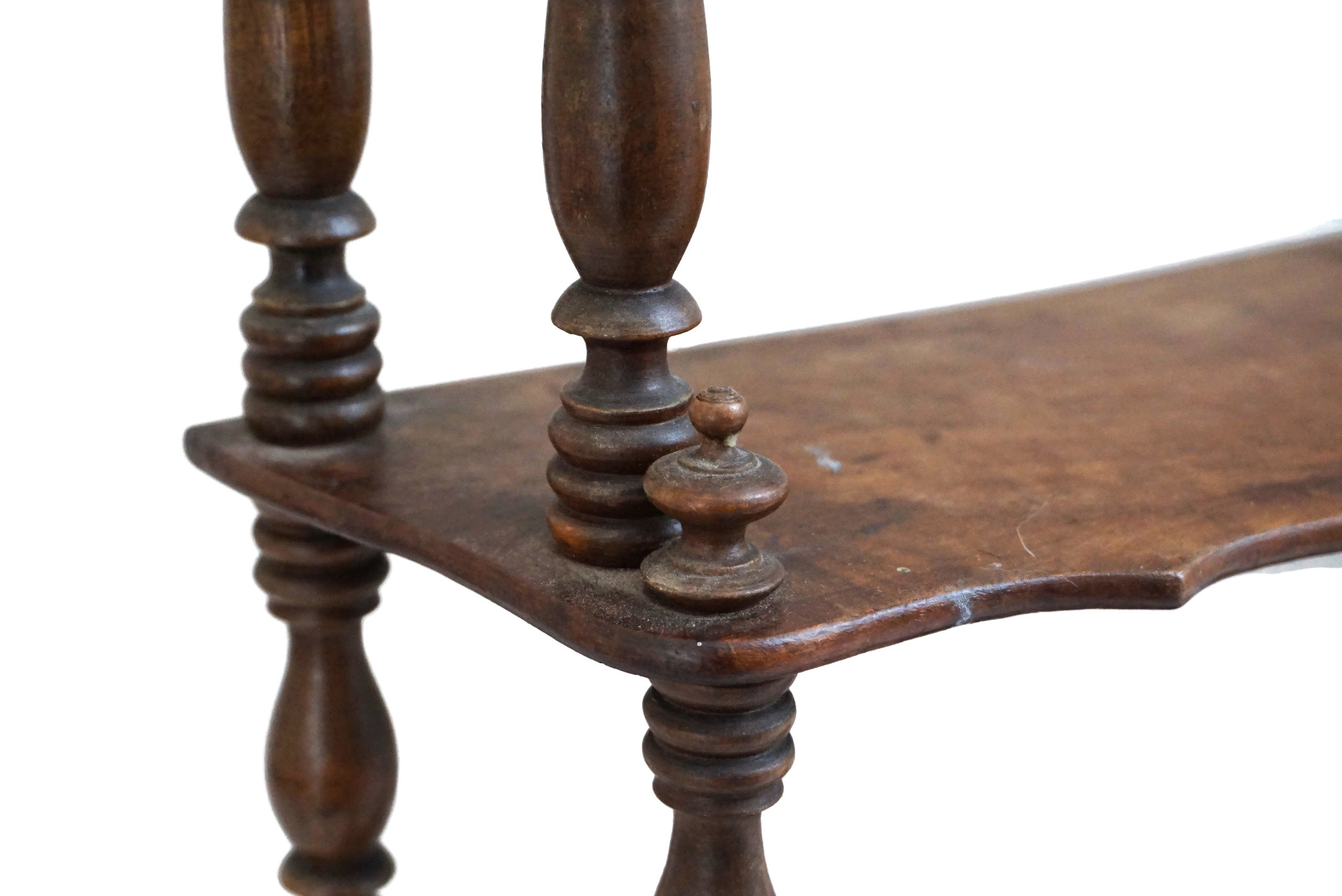 Antique Wooden Hanging Shelf, 19th Century French Wall Display and