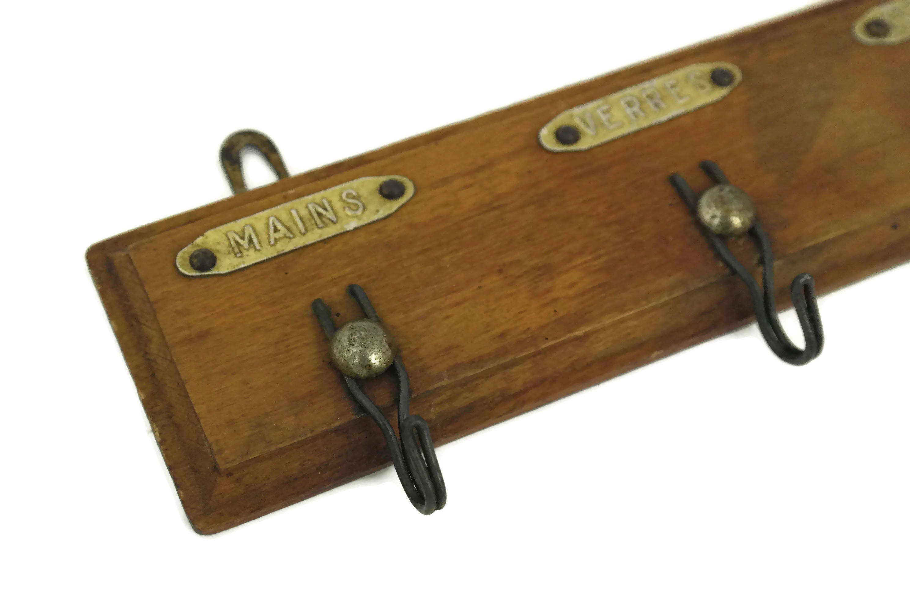 French Dish Towel Holder. Wooden Kitchen Towel Rack.