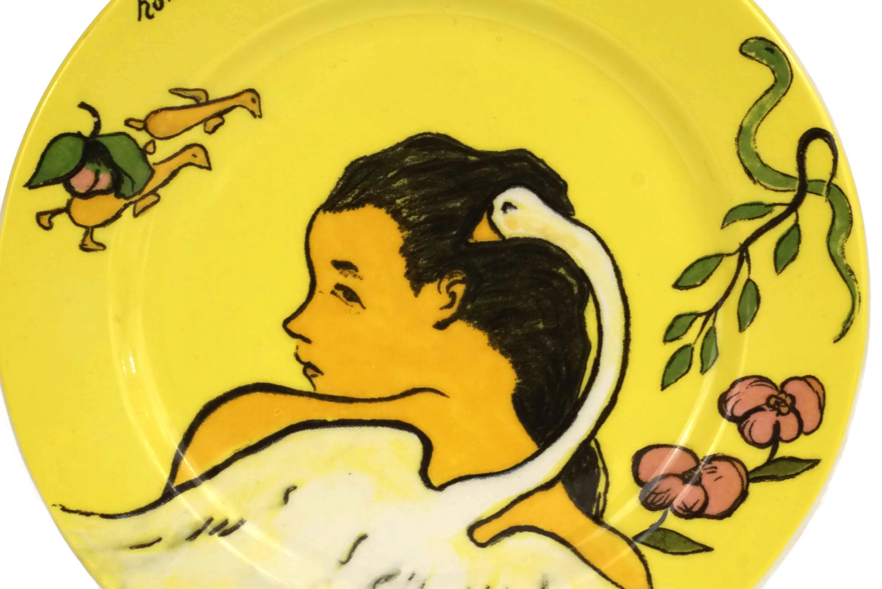 Gauguin Leda and the Swan Coin Dish, Small Vintage Gien Porcelain Plate