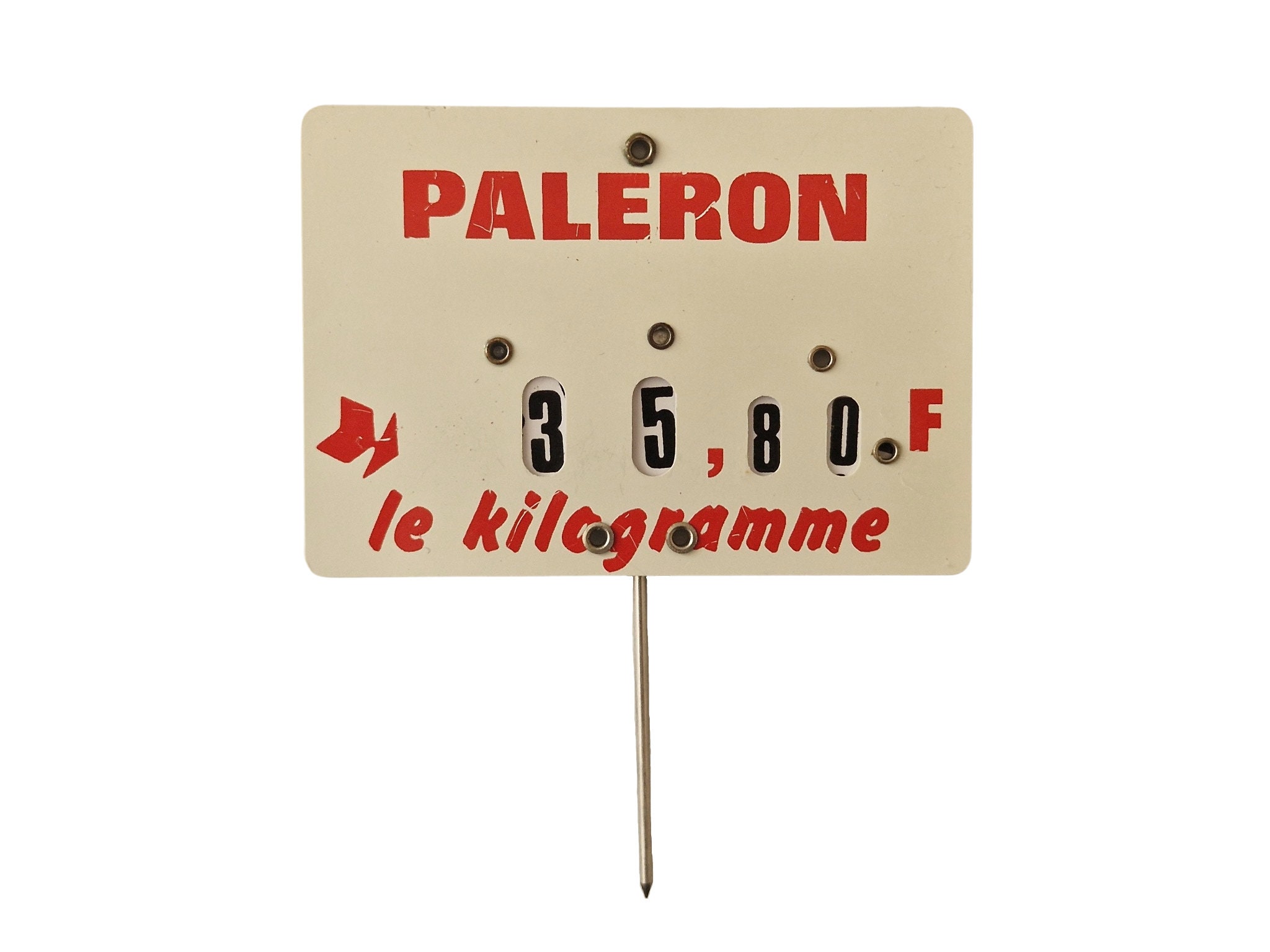 Butchers Meat Price Ticket Labels, Set of Vintage French Store Display