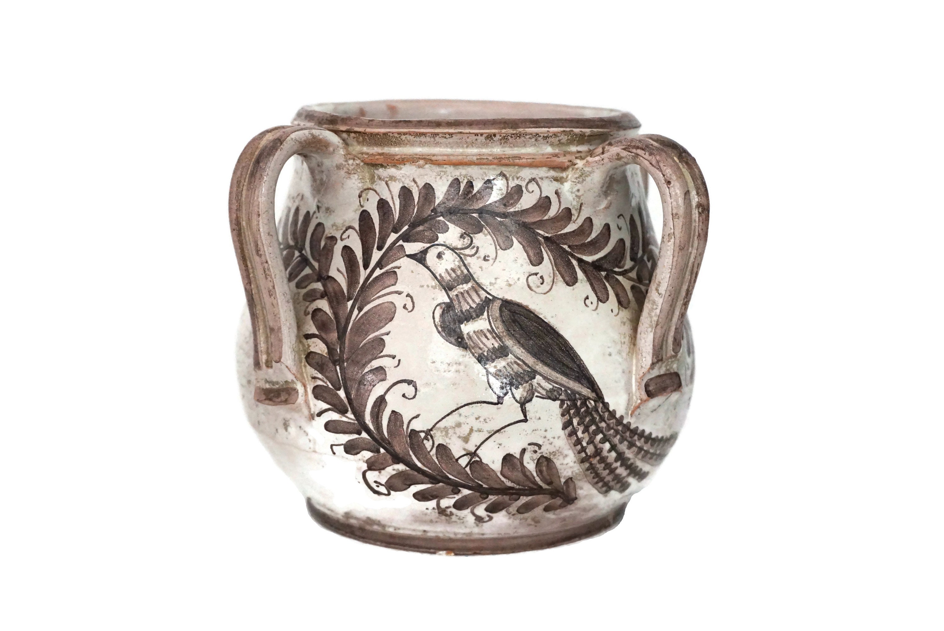 RESERVED for Selina. Caltagirone Pottery Planter, Hand Painted Italian Ceramic Pot Plant Holder