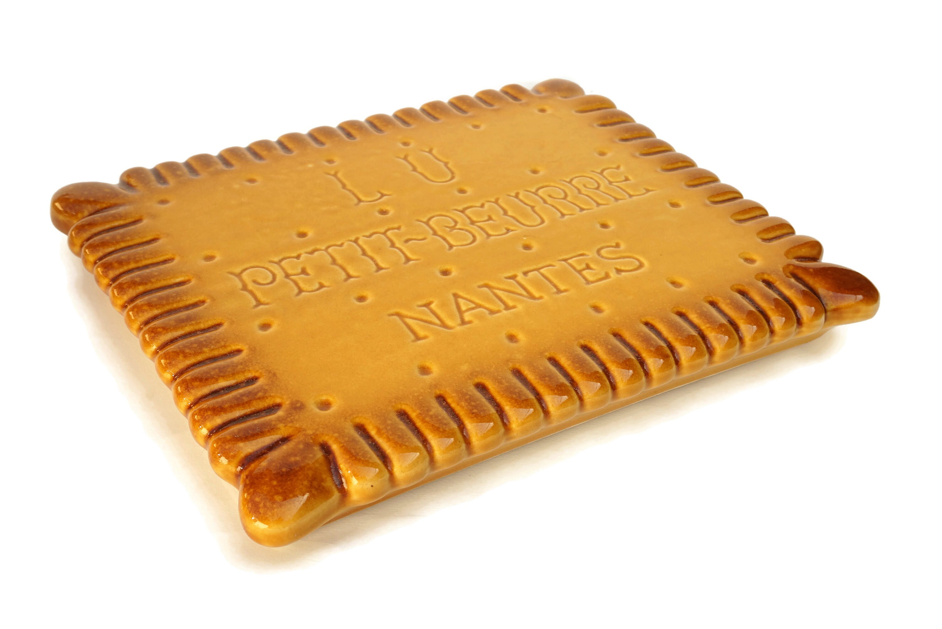 Ceramic French Biscuit Trivet, Lu Petit Beurre Large Vintage Pot Rest