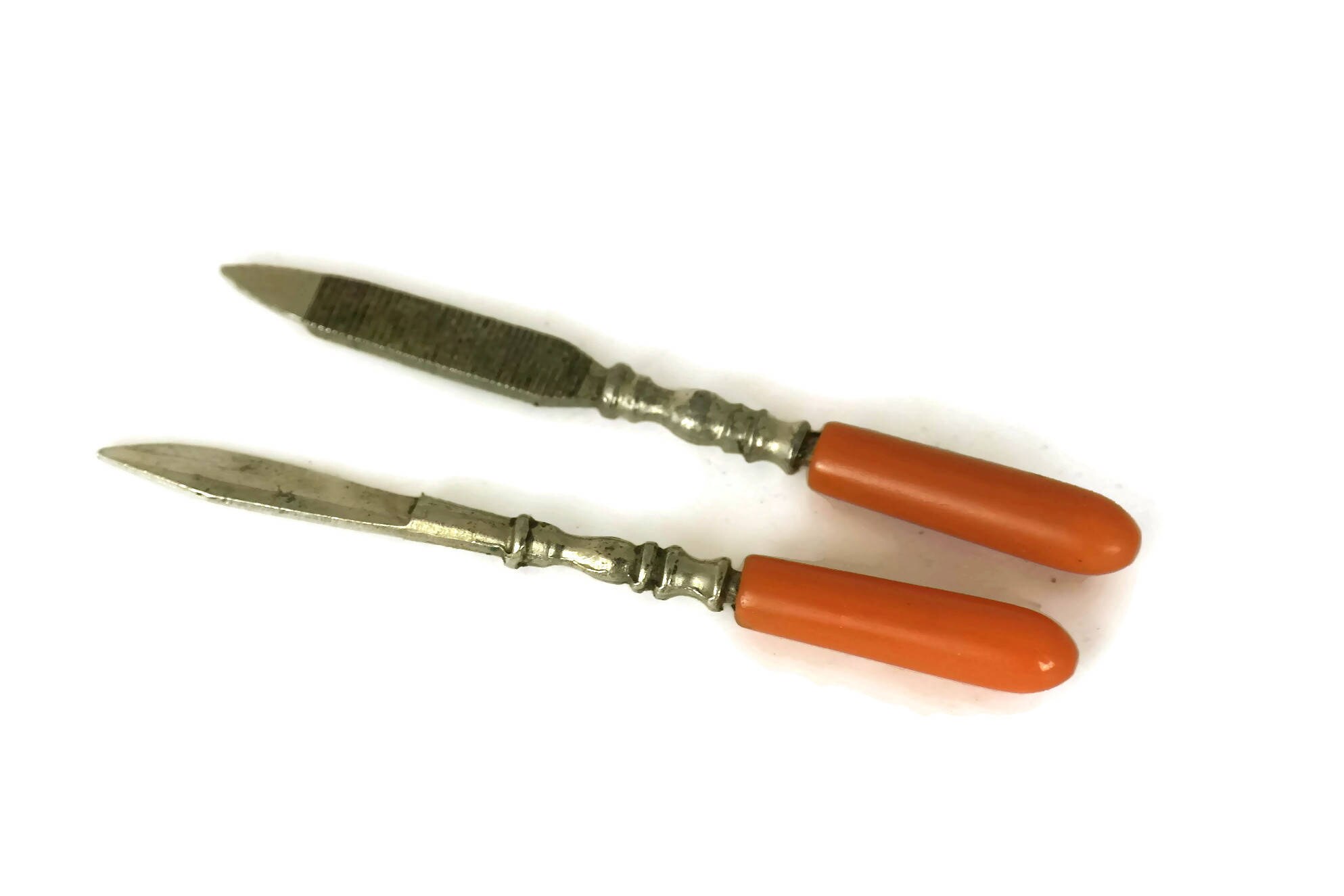 Manicure Set with Bakelite Handle. Art Deco Pedicure Set. Antique Nail