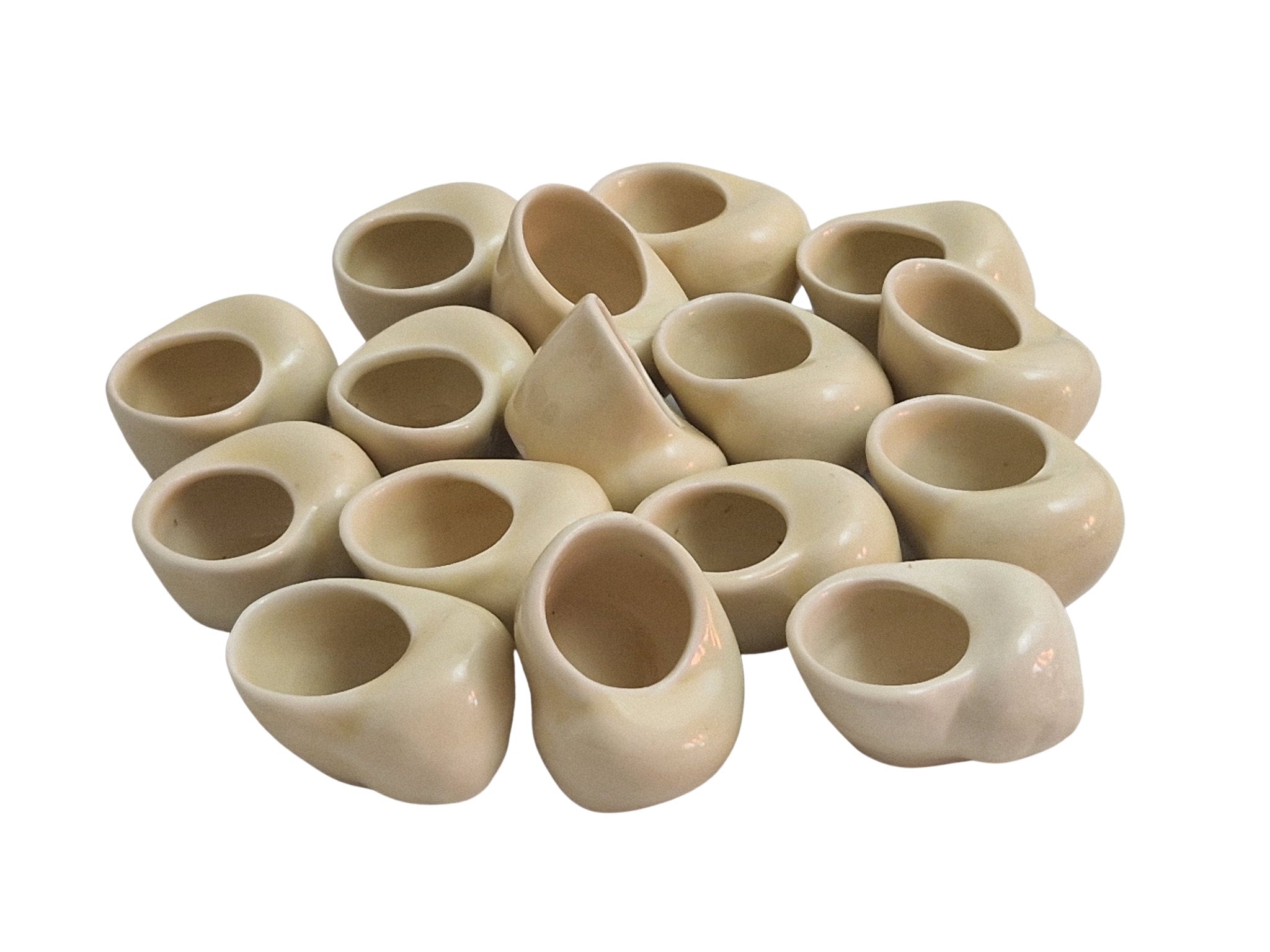 French Escargot Dishes Set of 16, Individual Ceramic Snail Bowls