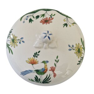 Gien Faience  Jewelry Box with Birds of Paradise