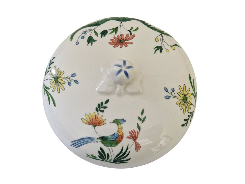 Gien Faience  Jewelry Box with Birds of Paradise