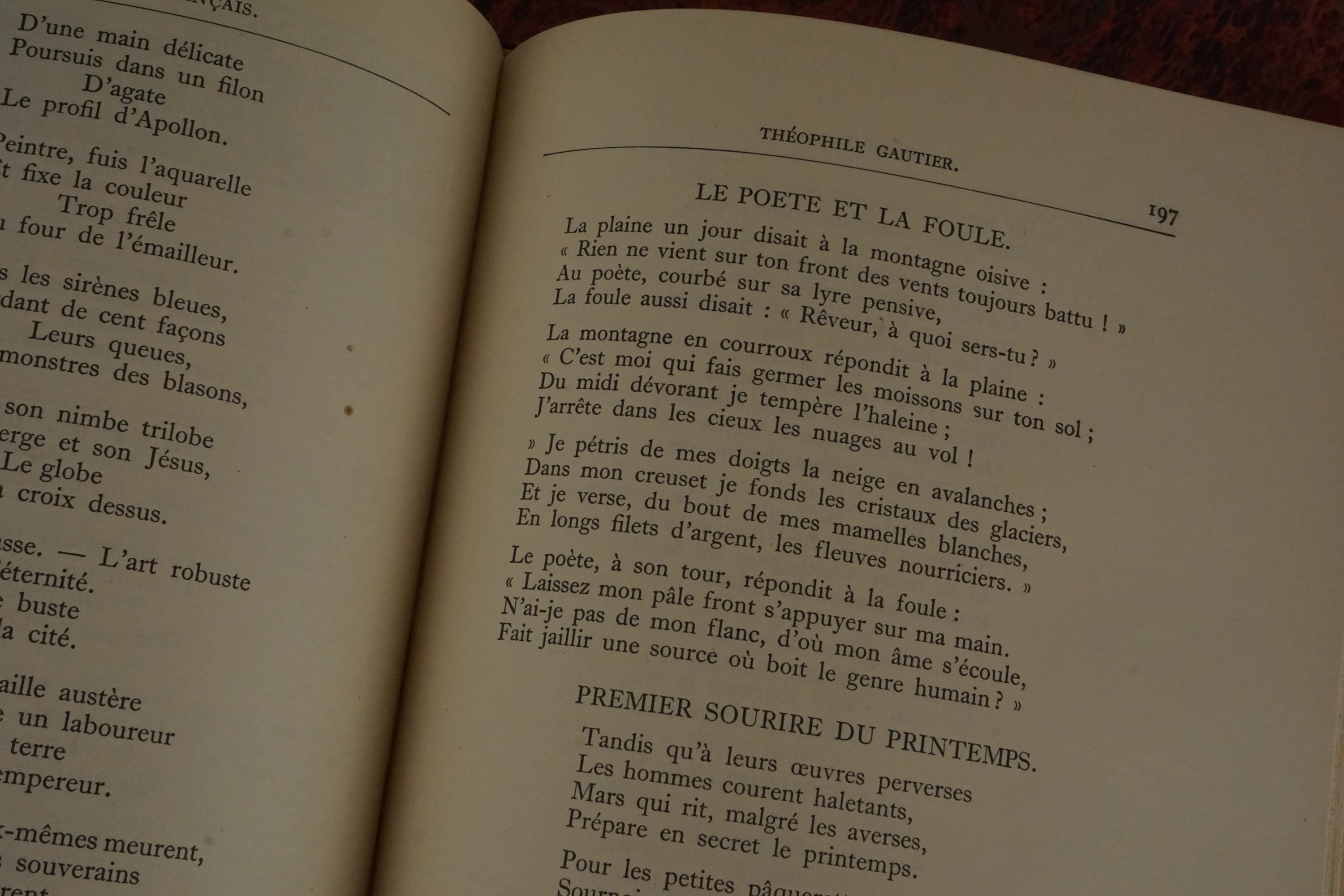 Antique French Poetry Book Collection, Leather Bound Books, Library Decor