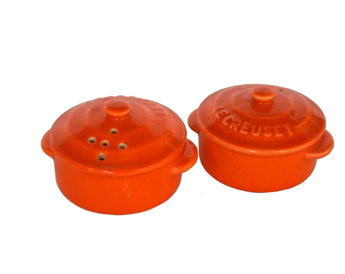 French Le Creuset Salt and Pepper Shaker Set Vintage Etsy