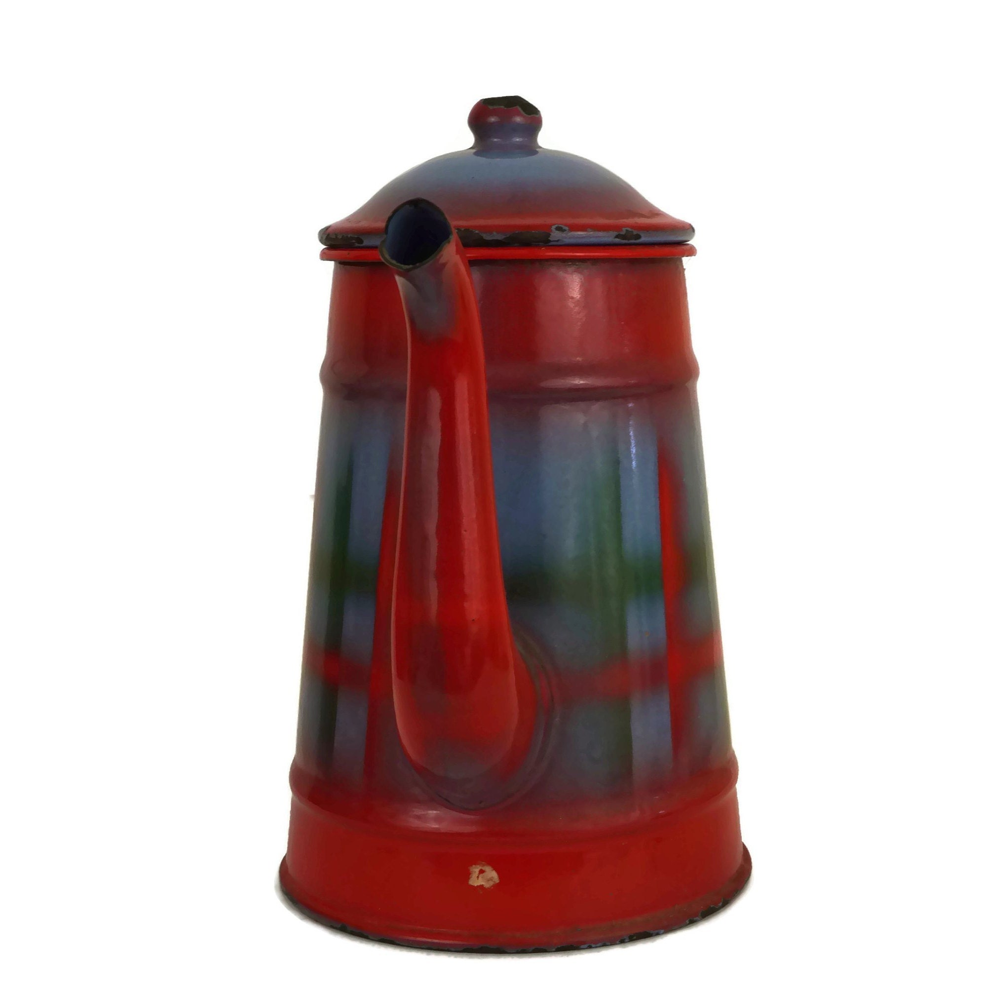 Red Enamel Camping Coffee Pot