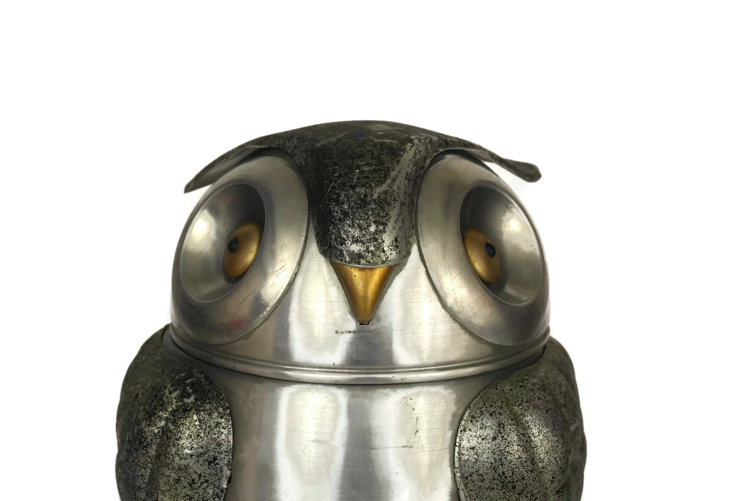 Vintage Owl Ice Bucket Made in Italy. 1970s Home Decor & Barware.