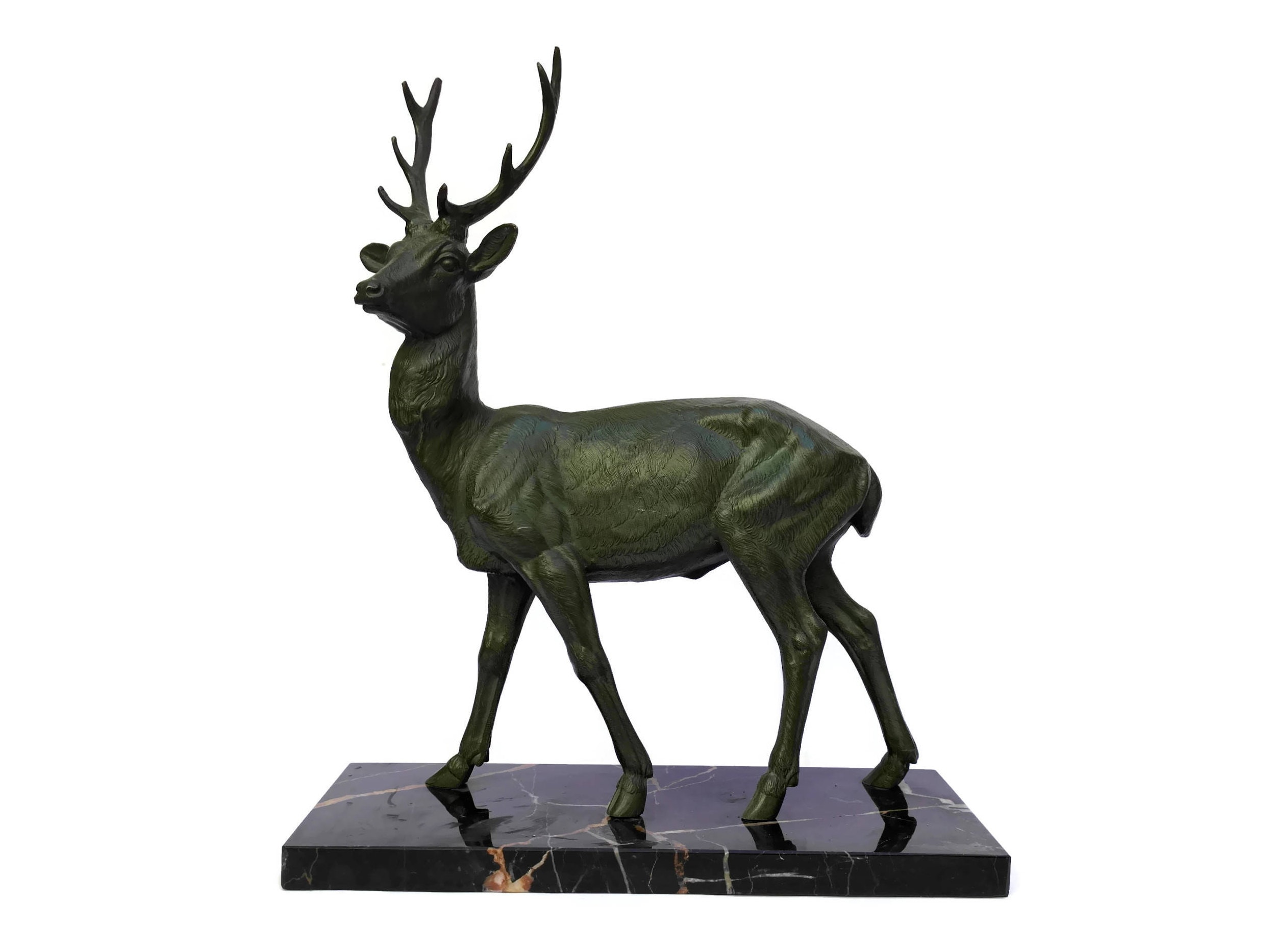 Art Deco Deer Statue. Woodland Home Decor.