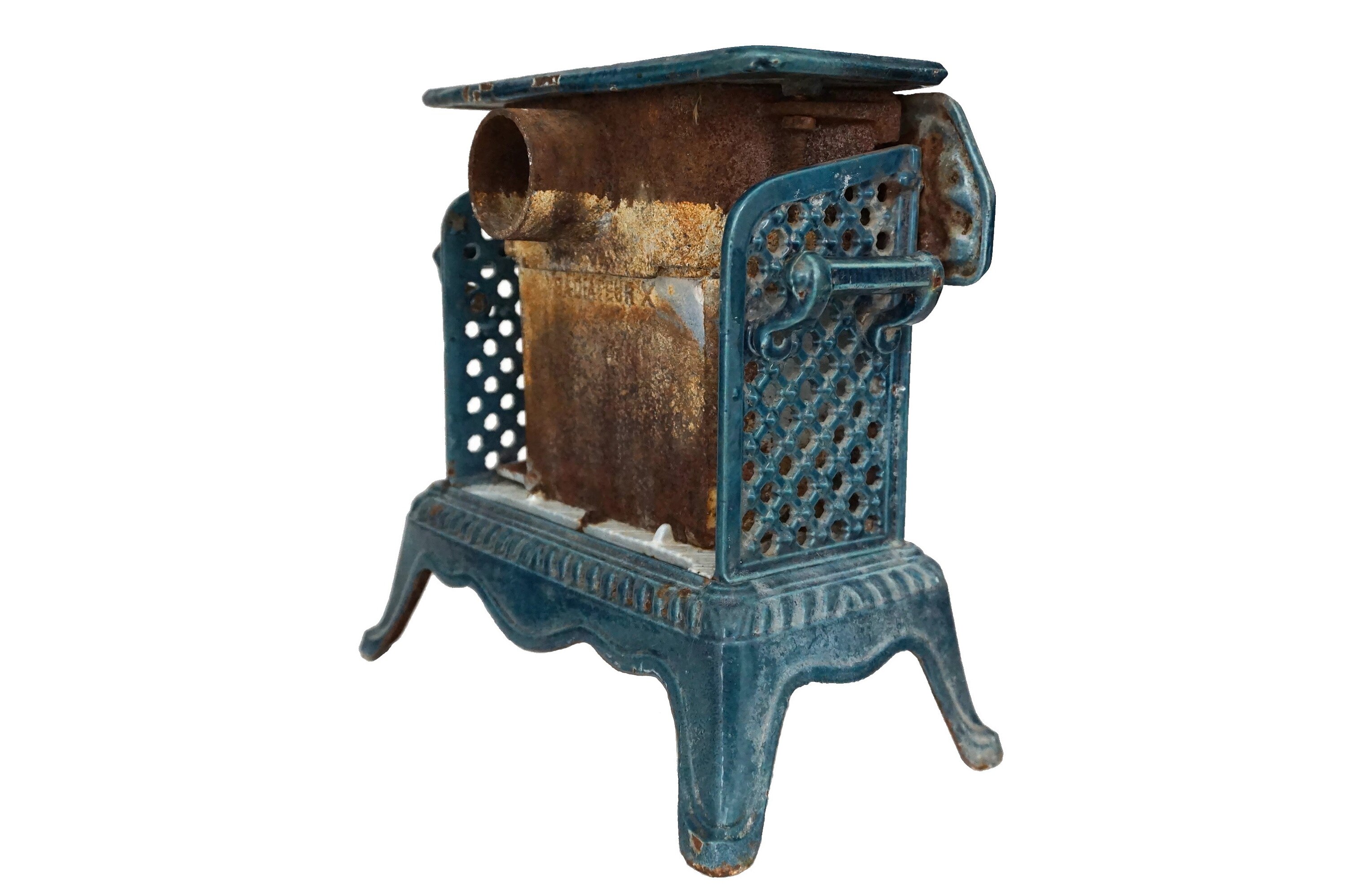 French Antique Enamel Radiator Heater by Clamond, Cast Iron