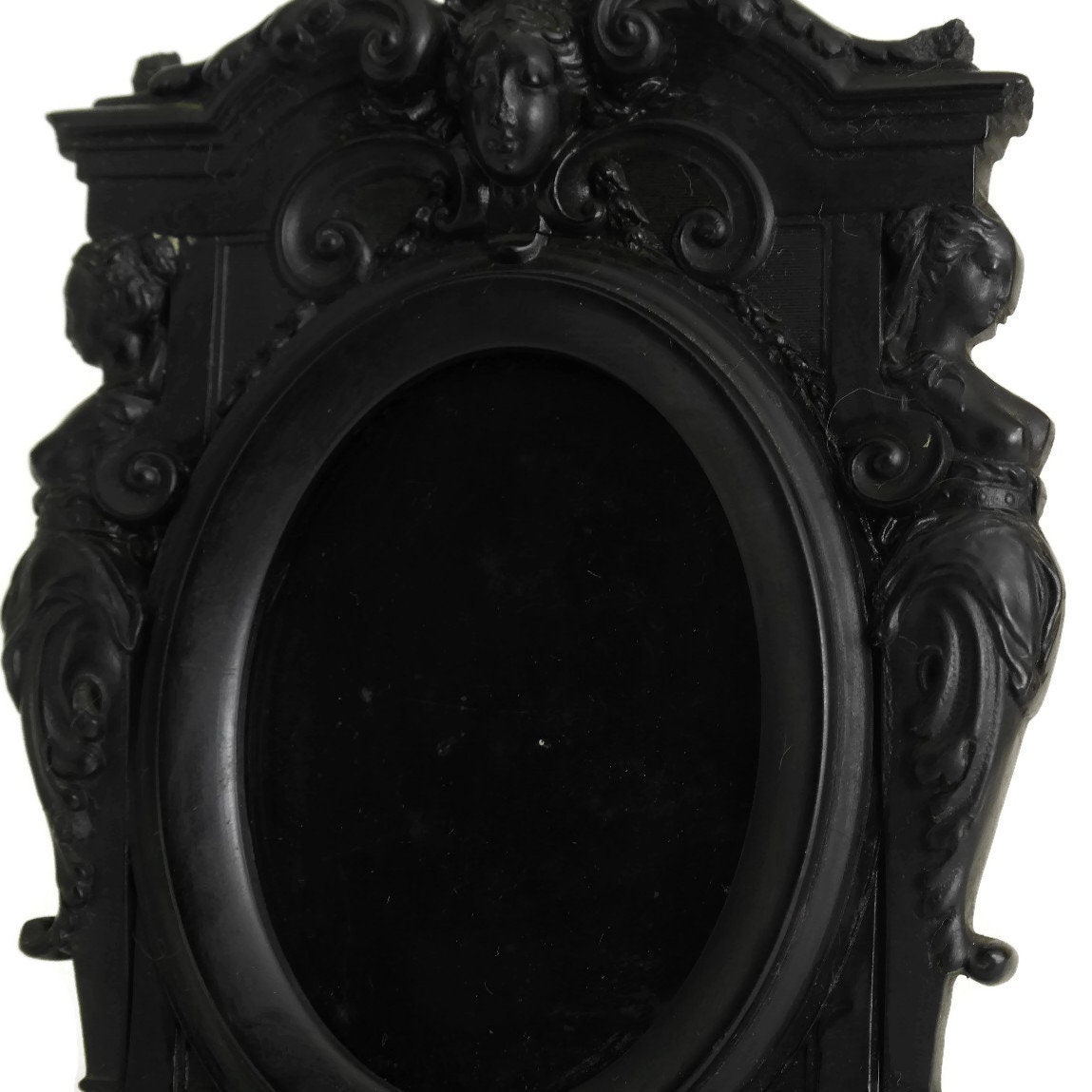 Victorian Black Gutta Percha Picture Frame.