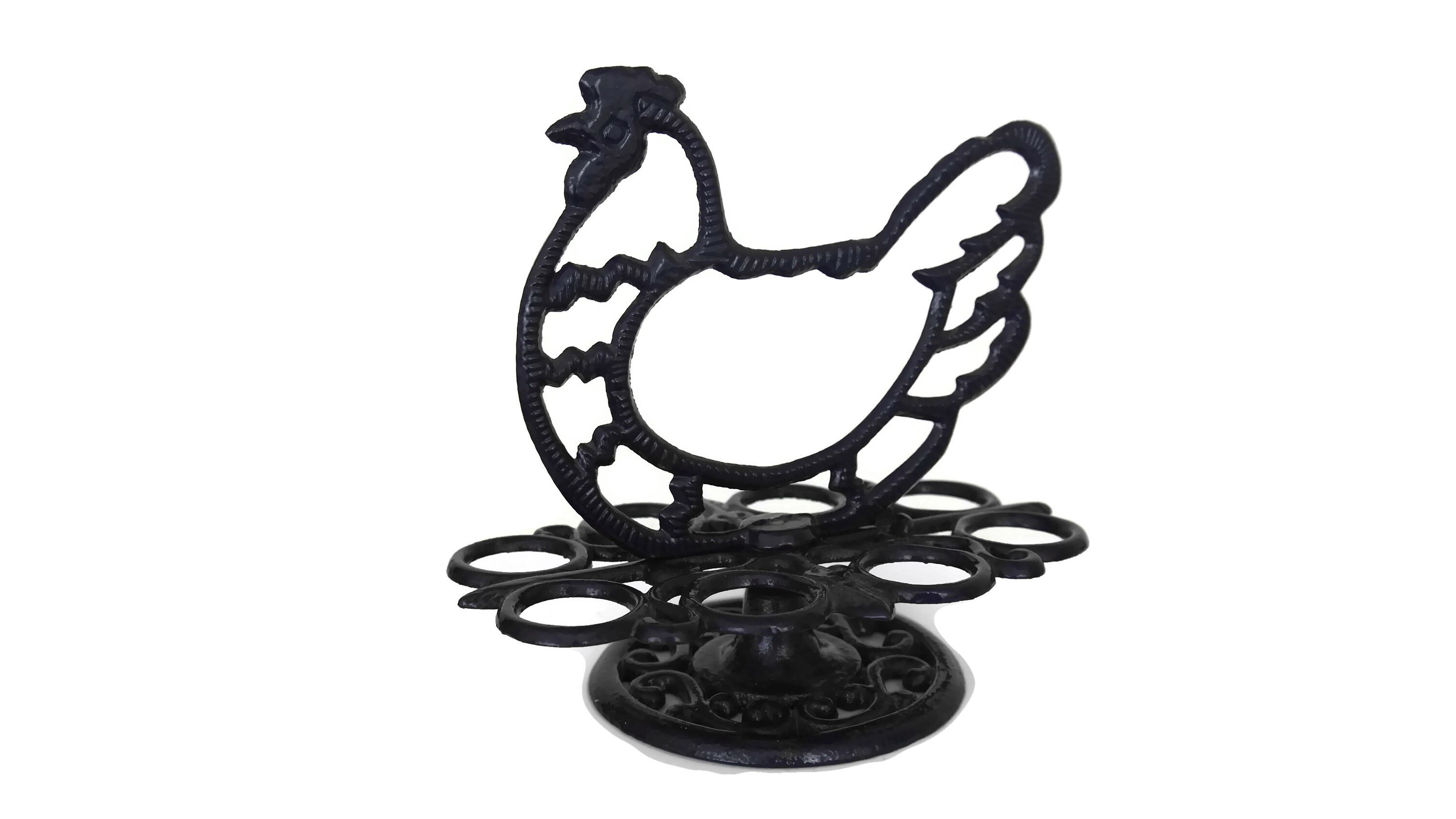 Vintage French Hen Egg Holder, Rustic Kitchen Egg Rack, Farm Decor