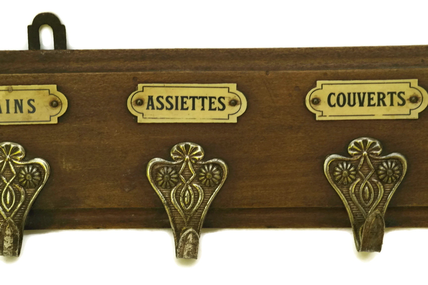 RESERVED. French Dish Towel Holder. Wooden Kitchen Towel Rack and Cloth