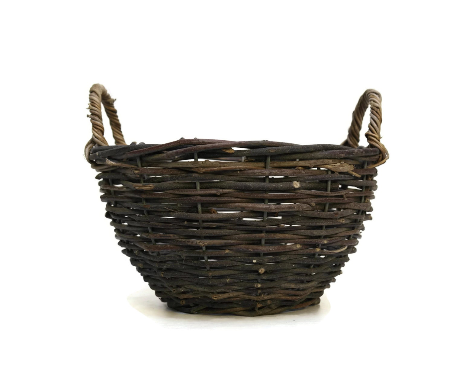 Vintage French Basket. Hand Made Basket. Rustic Basket. French Provencal Decor.