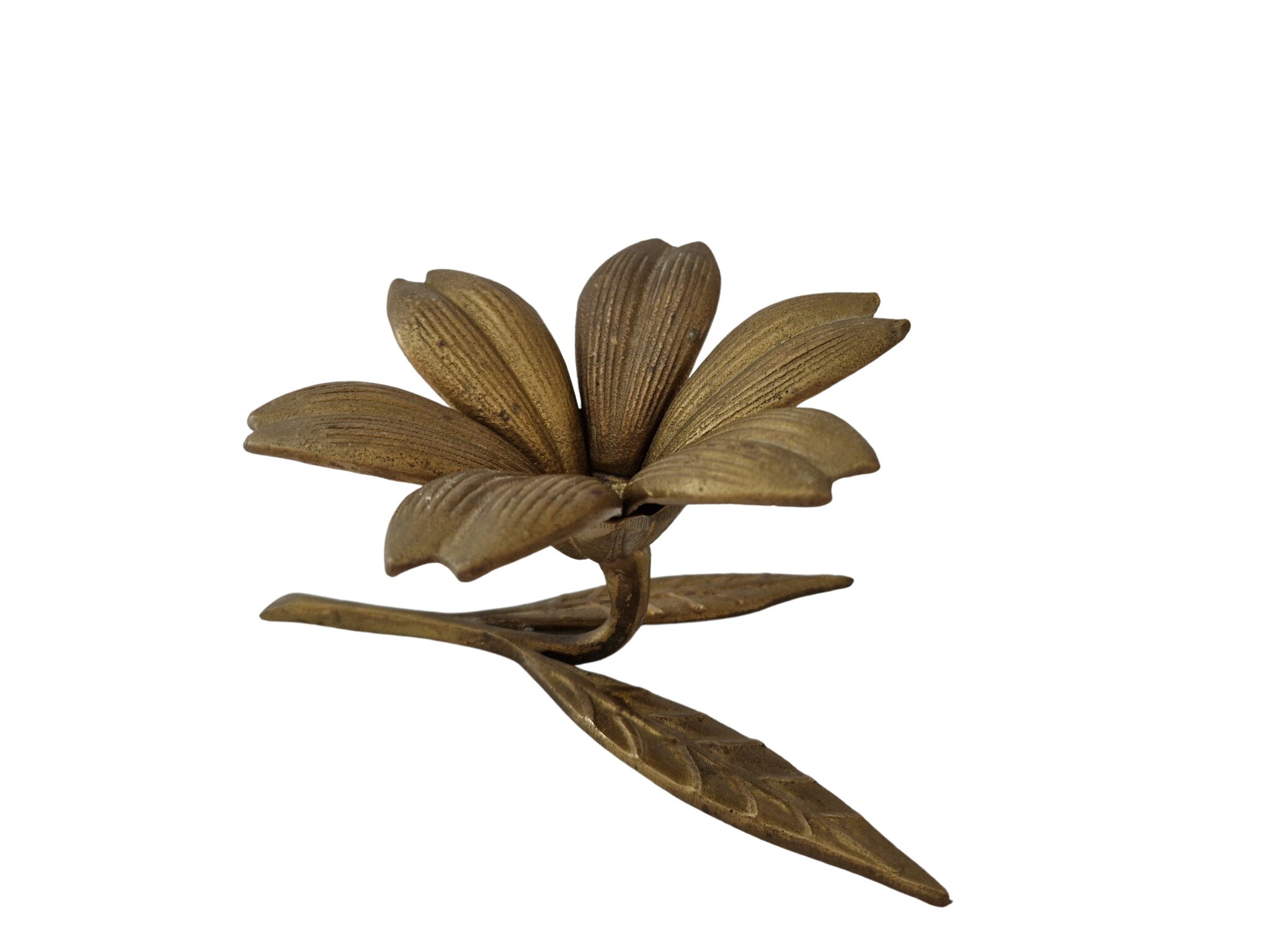 Mid Century Brass Flower Petal Ashtray Set, MCM Barware Decor, Gift for