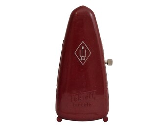 Vintage Red Taktell Metronome by Wittner, Piccolo Serie 830, Music Student Gift