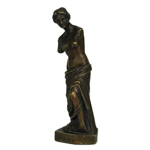 Venus de Milo Bronze Statuette, Greek Goddess Aphrodite of Milos Figurine