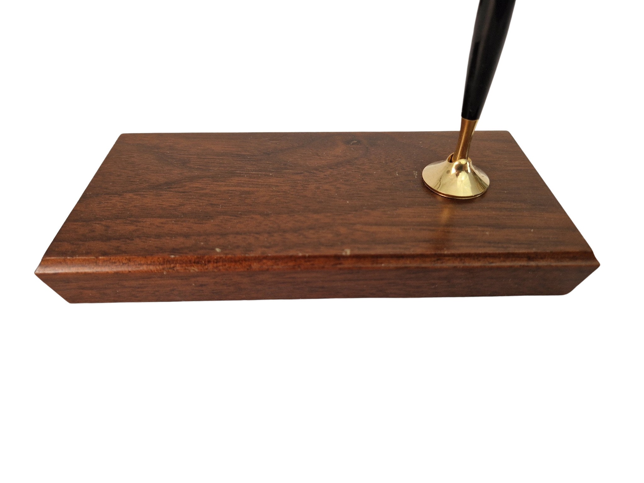 Mid Century Teak Pen Holder, Quill Fountain Pen Display Stand
