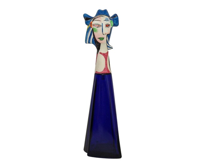 Chapeau Bleu Perfume Bottle by Marina Picasso, Collectible Eau De Parfum Atomizer - Empty