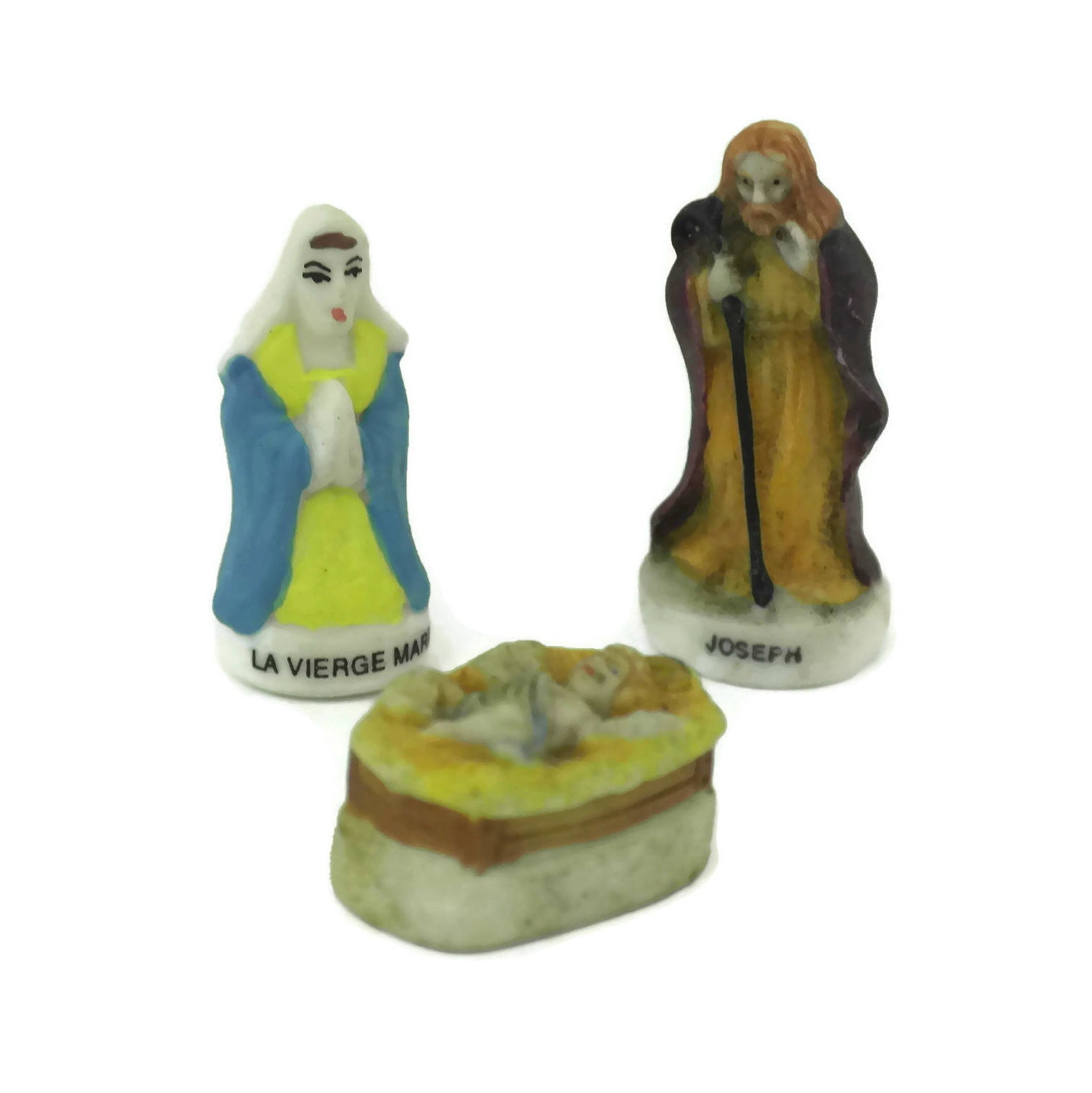 French Feves Christmas Nativity Set.