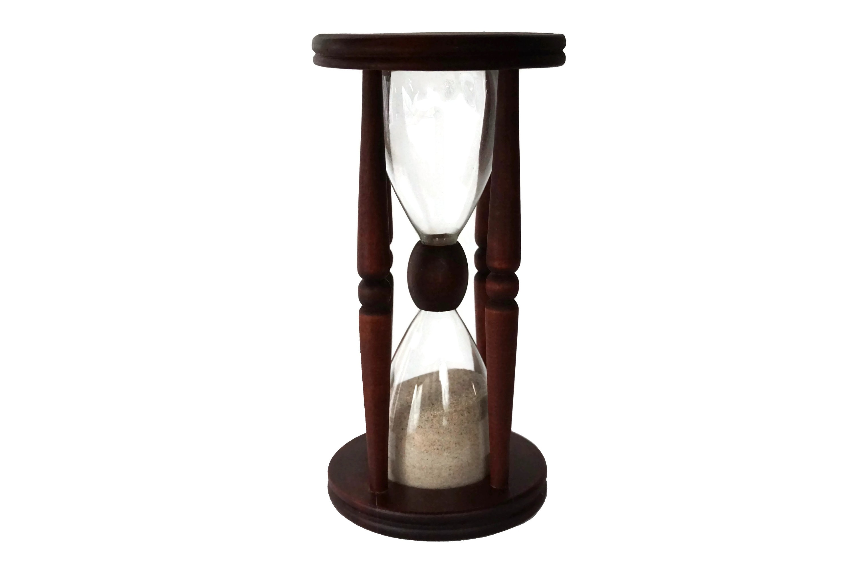 Large Sand Hourglass Timer in Wood Stand, 3 Minute Glass Egg Timer