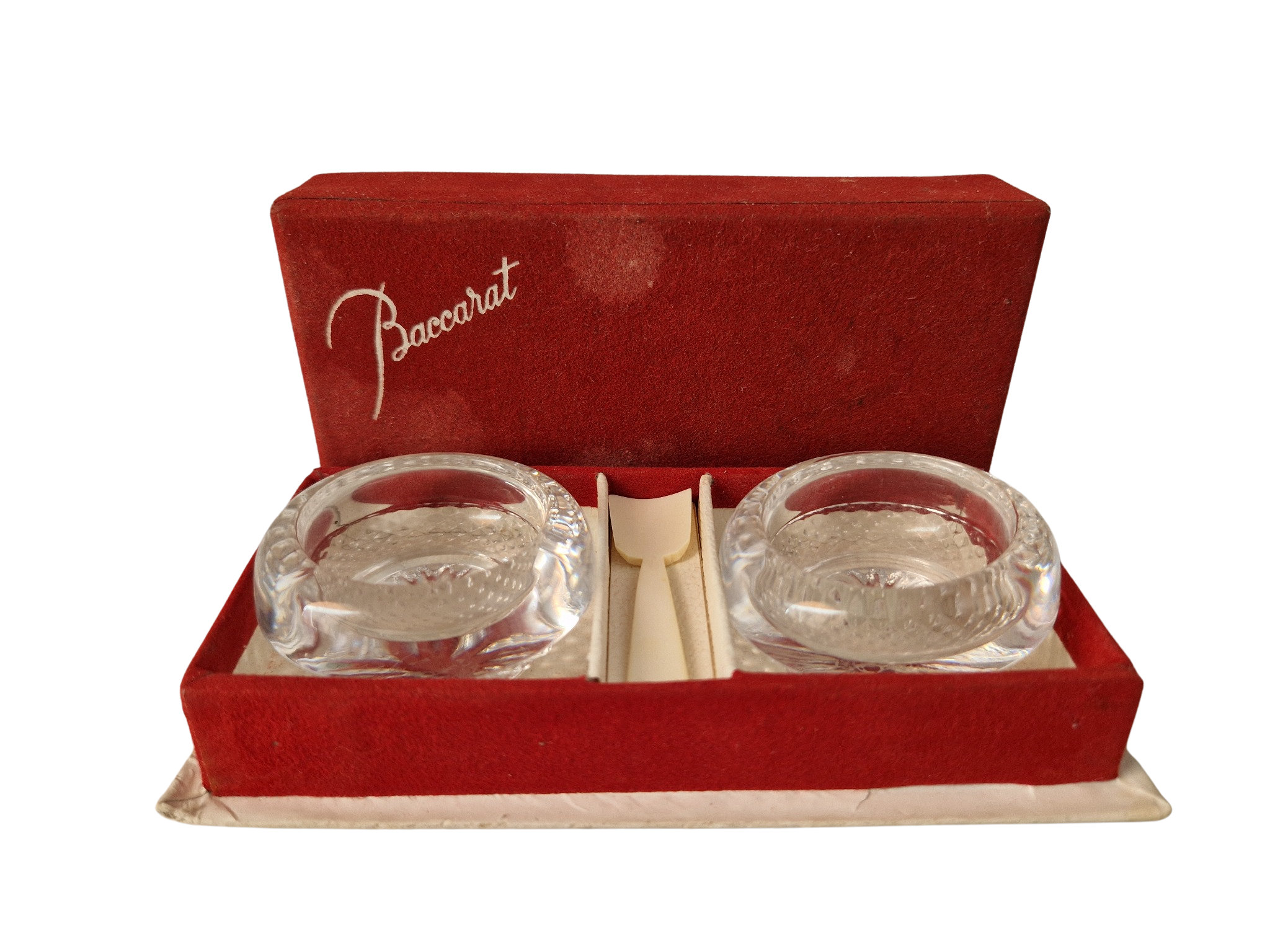 Baccarat Crystal Open Salts, French Salt and Pepper Cellars