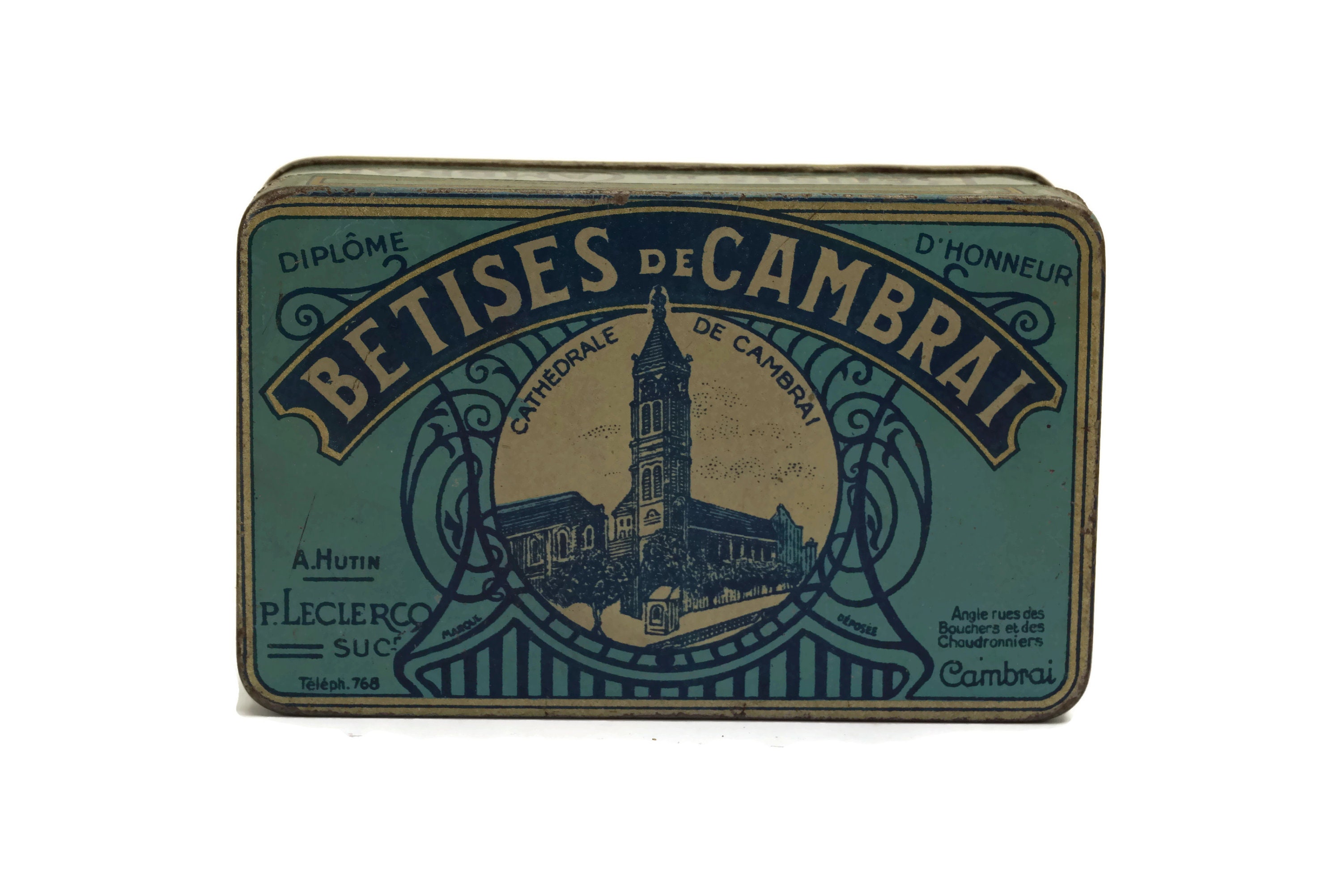 French Antique Candy Tin Box