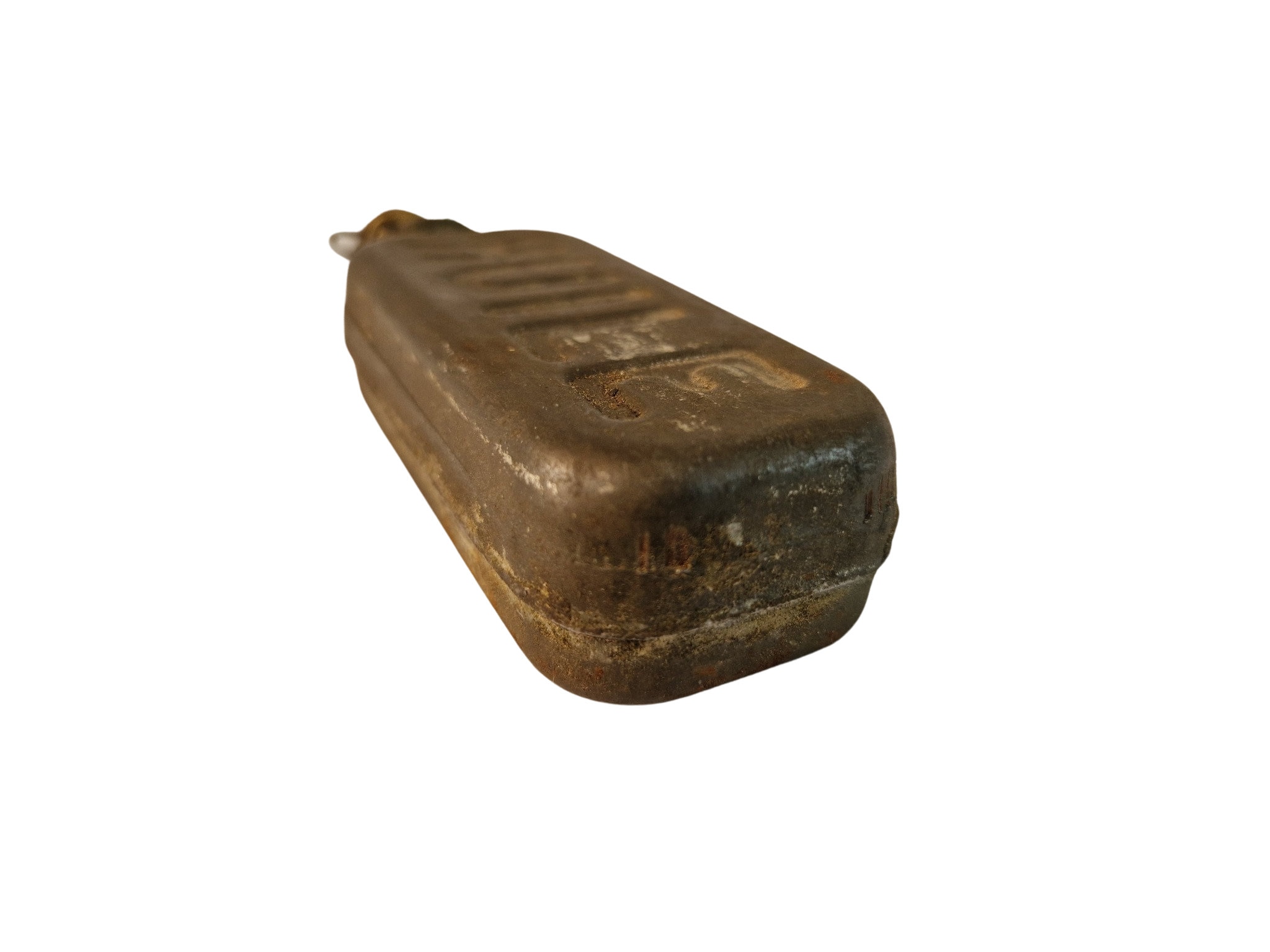 Vintage French Metal Oil Can, Brass and Tin Lubricant Flask